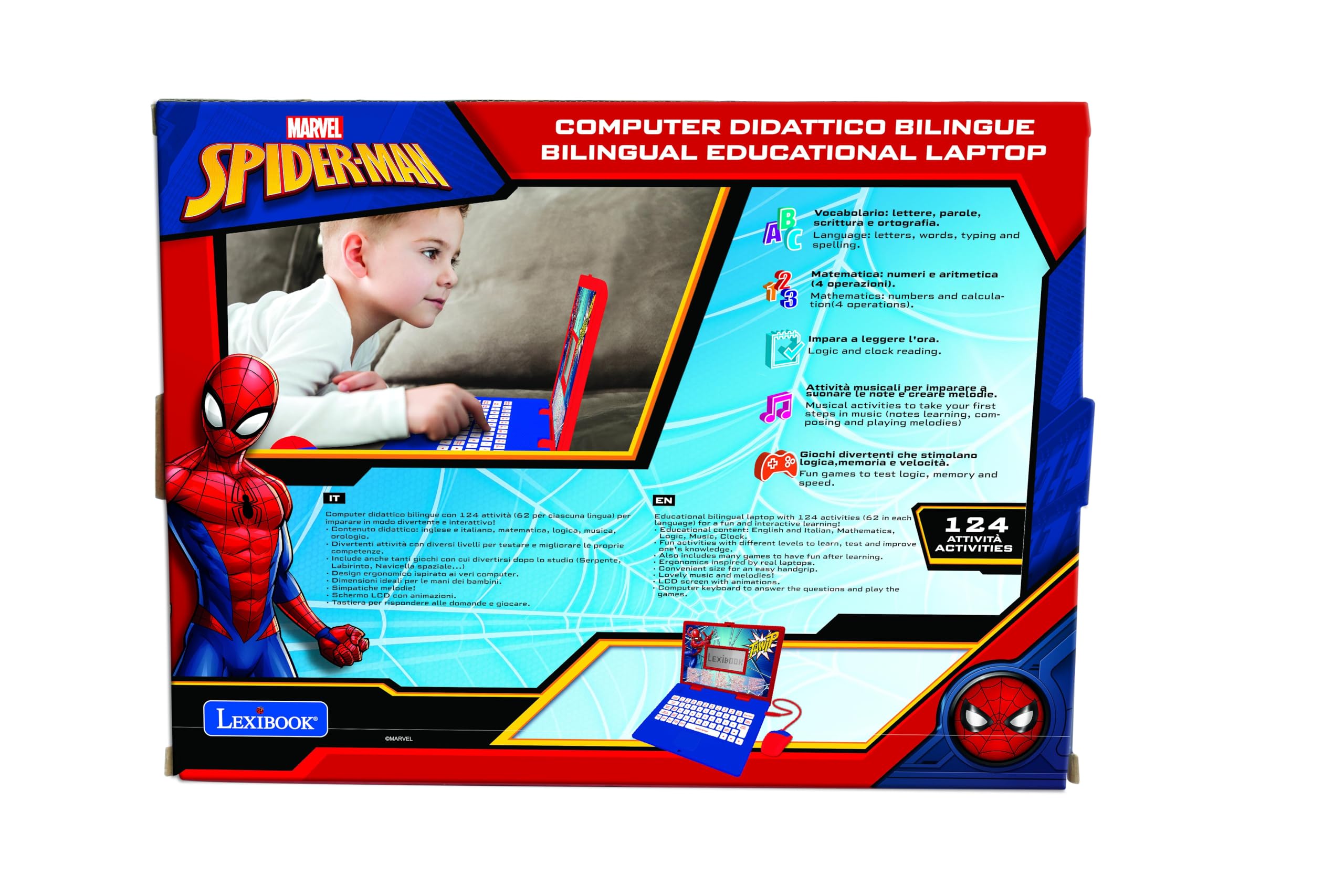 Lexibook Spider-Man JC598SPi5LXB computer educativo bilingue