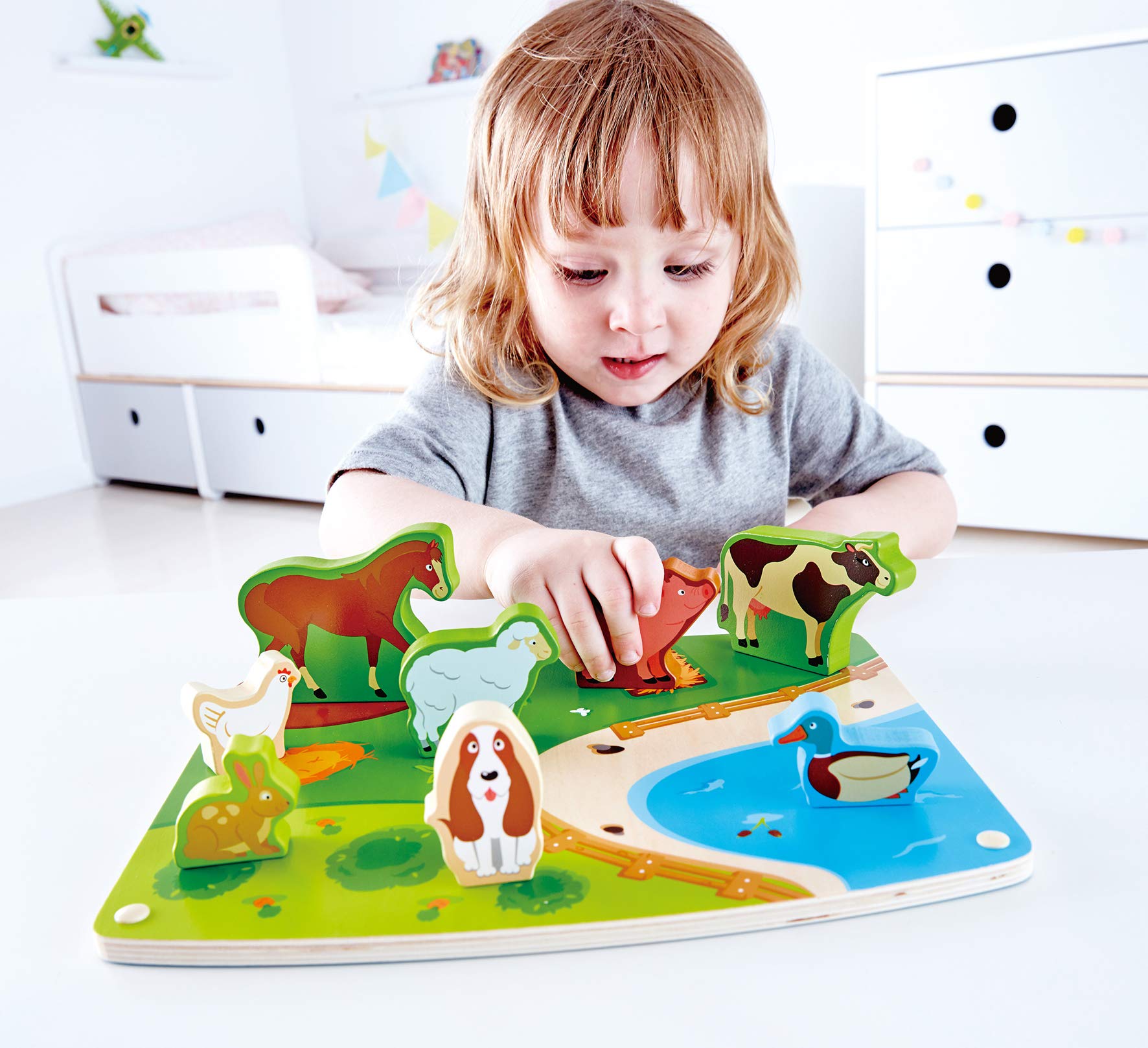 Hape E1454 Puzzle in Legno Animali Fattoria a Incastro