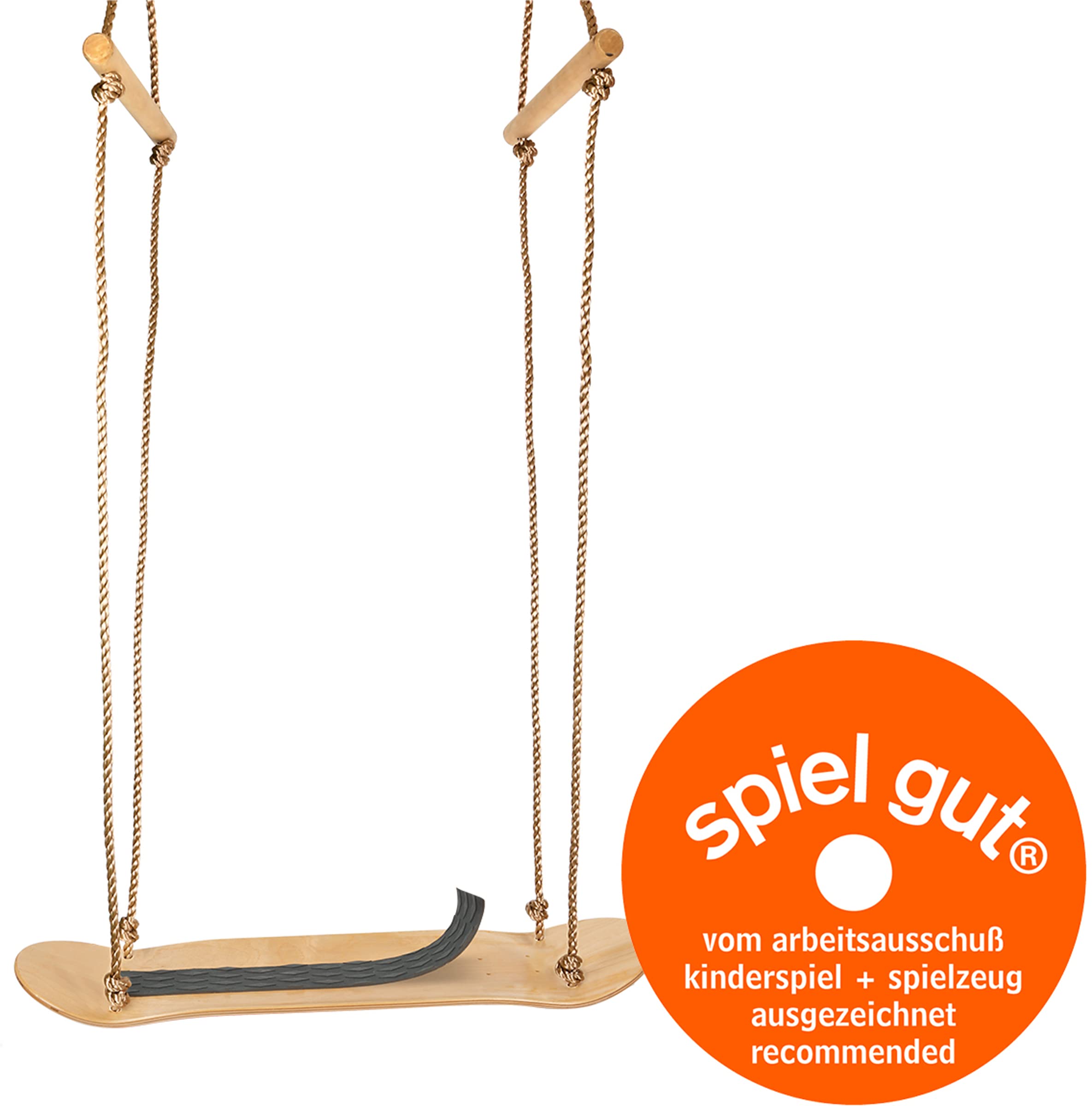 smallfoot 12091 altalena skateboard legno con maniglie seduti