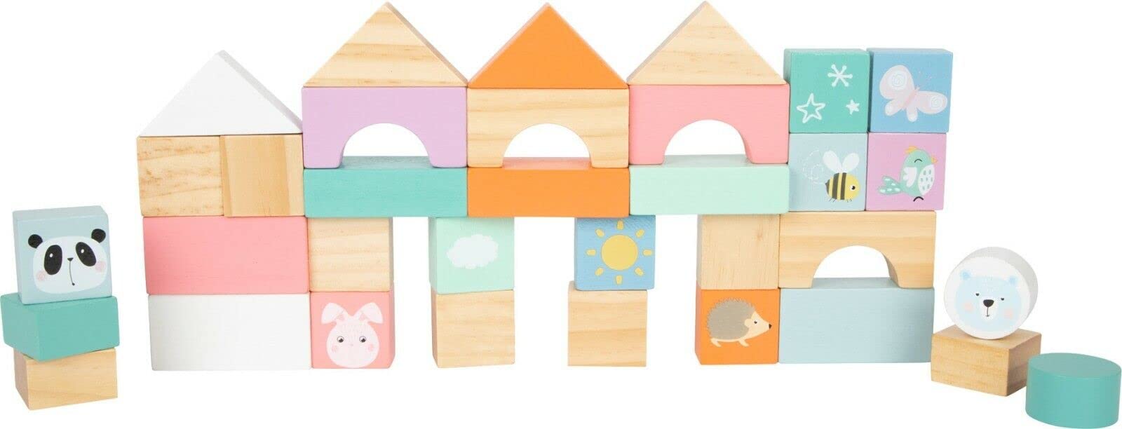 small foot 11766 carrello primipassi legno pastello 34 pezzi