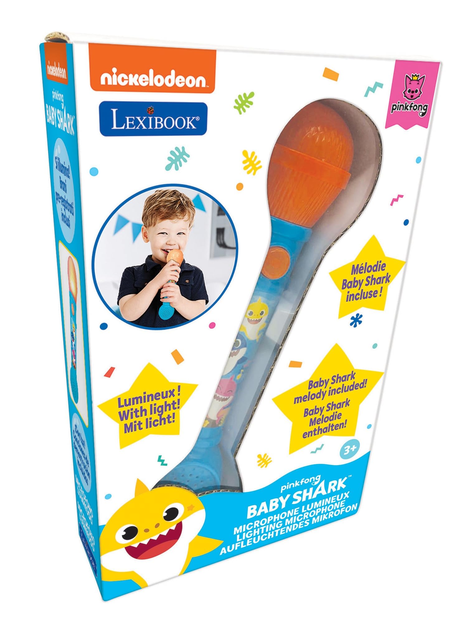 Lexibook Baby Shark MIC80BSLXB microfono luminoso blu/arancio