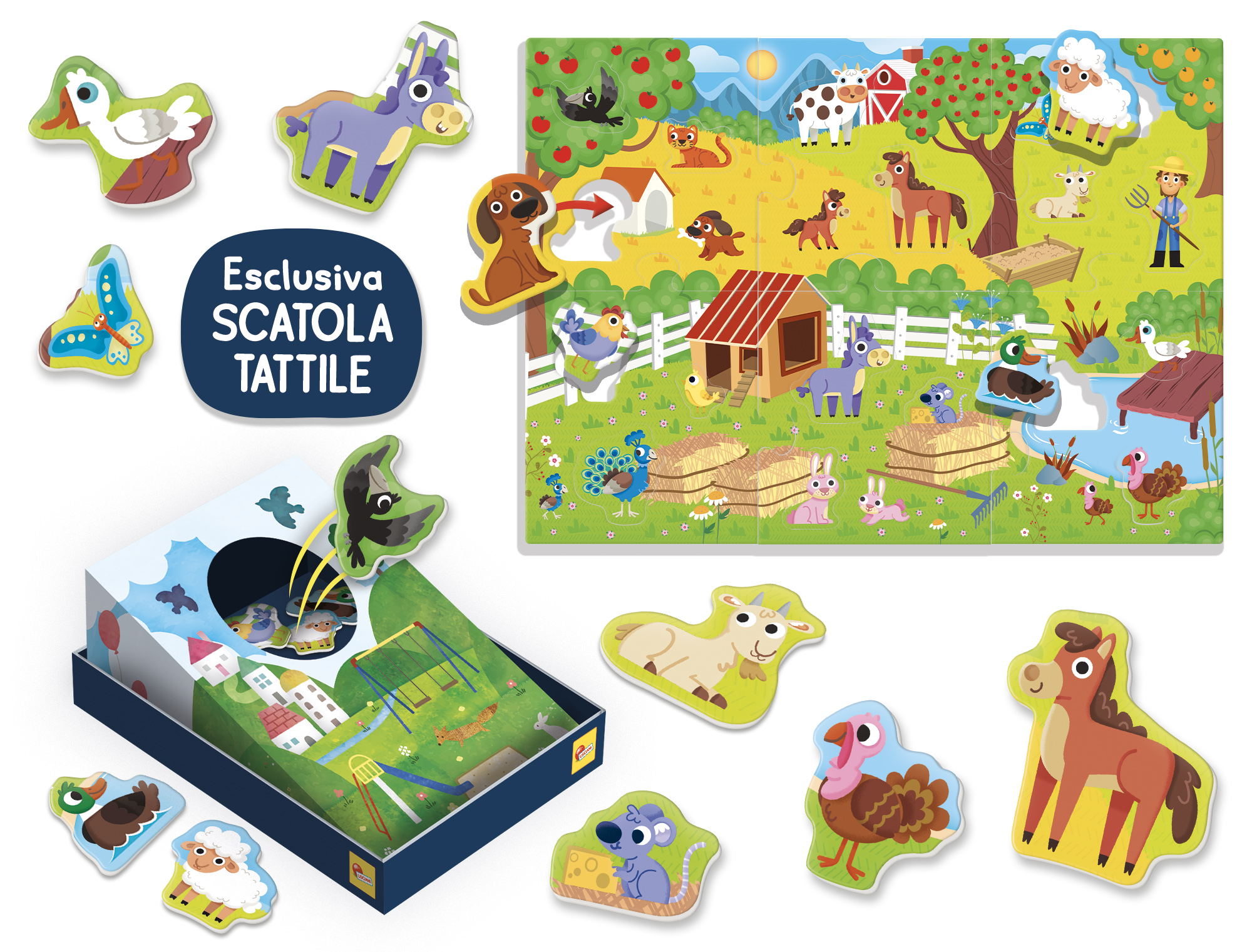 Lisciani Montessori Maxi gioco bimbi La Fattoria tattile scatola