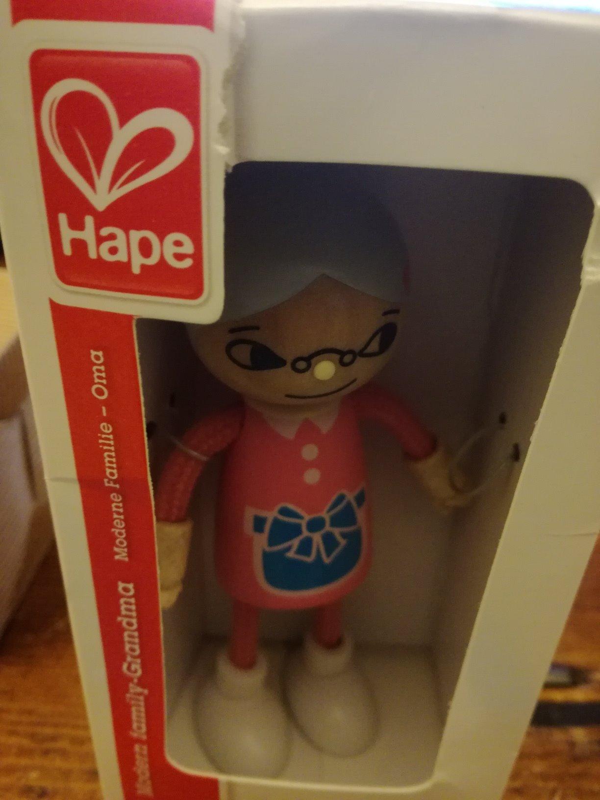 Hape bambola nonna legno arti flessibili