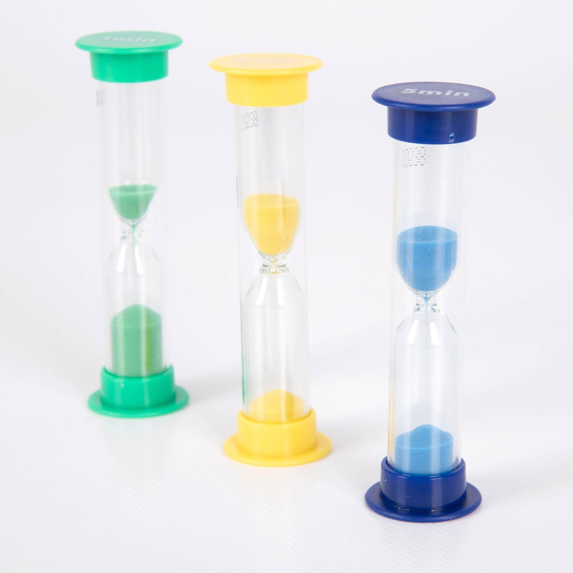 Tickit Mini Sand Timer Clessidre Colorate 3 Pezzi 1-3-5 Min