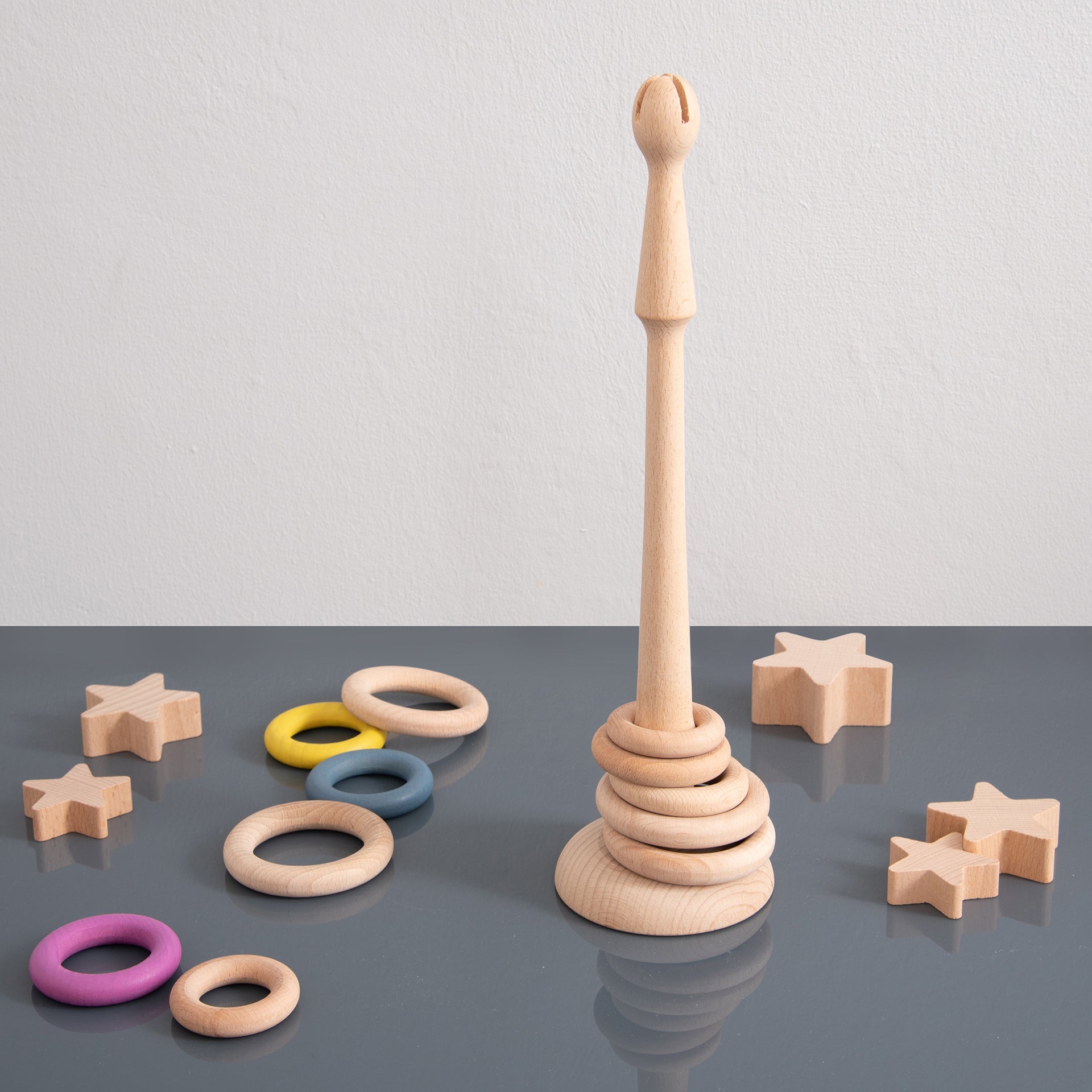 Tickit Natural Wooden Ring Stand supporto legno