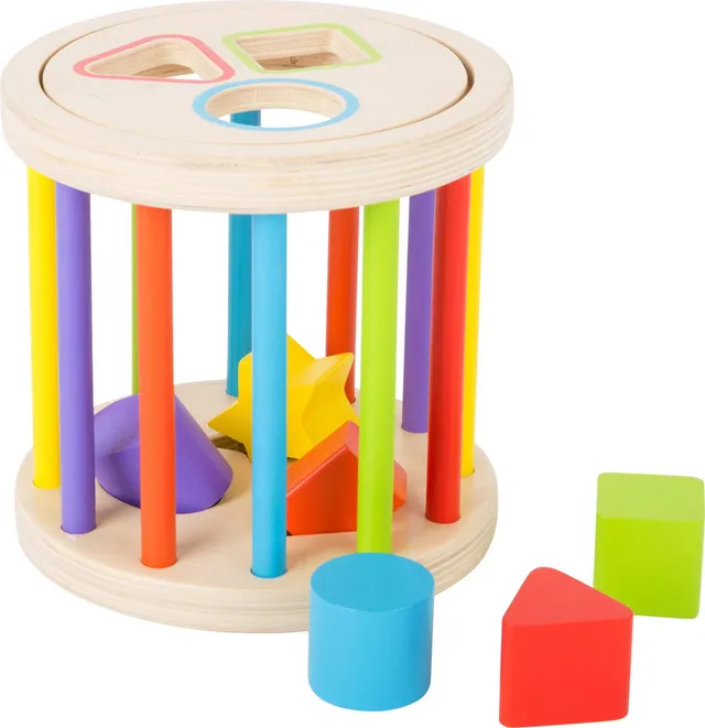smallfoot 10628 cilindro impilabile formine legno colorate