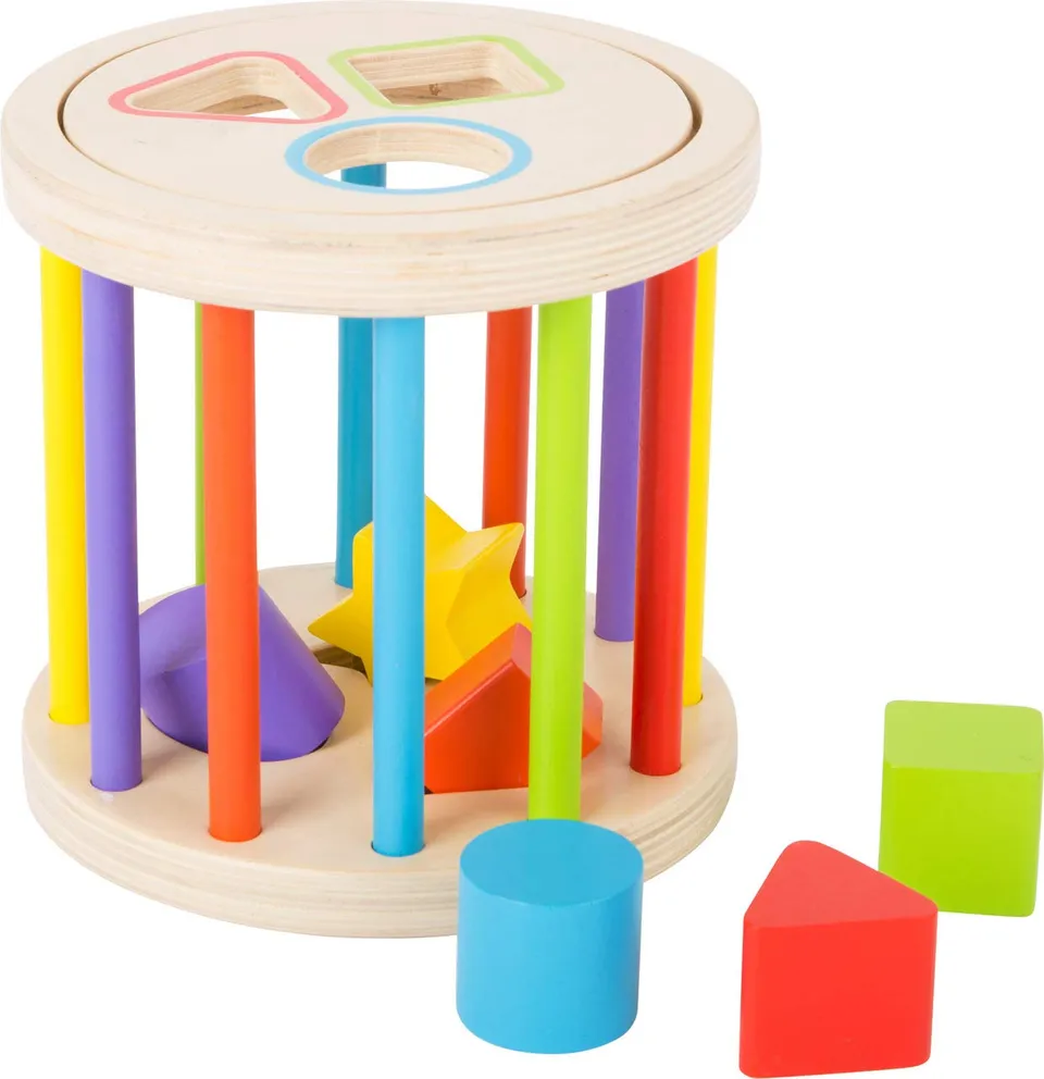smallfoot 10628 cilindro impilabile formine legno colorate