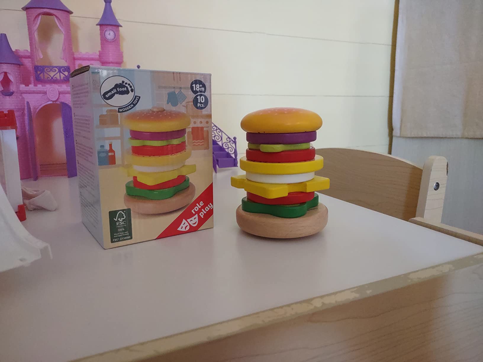 smallfoot 11062 hamburger legno gioco cucina impilabile 9 pezzi