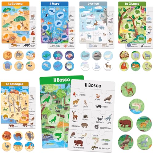 Headu Dove Vivono Animali tombola ambienti 4-7 anni
