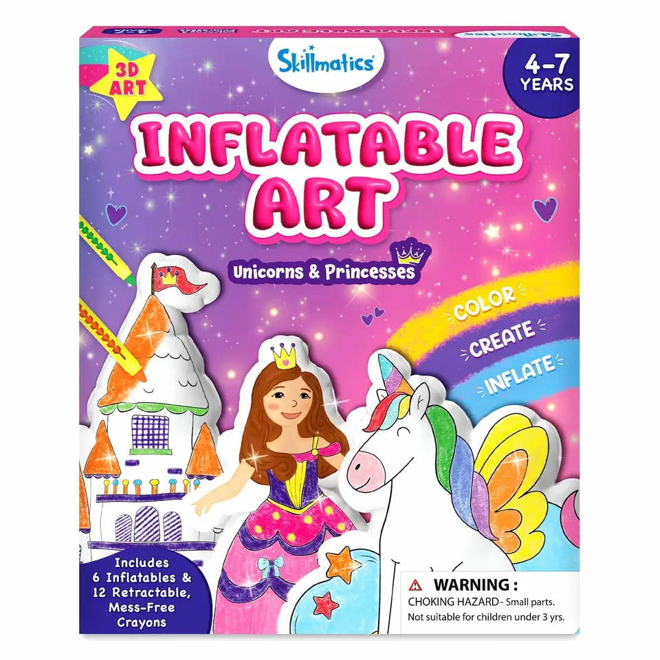 Skillmatics Inflatable Art Unicorns Princesses gonfiabili 4-7 anni