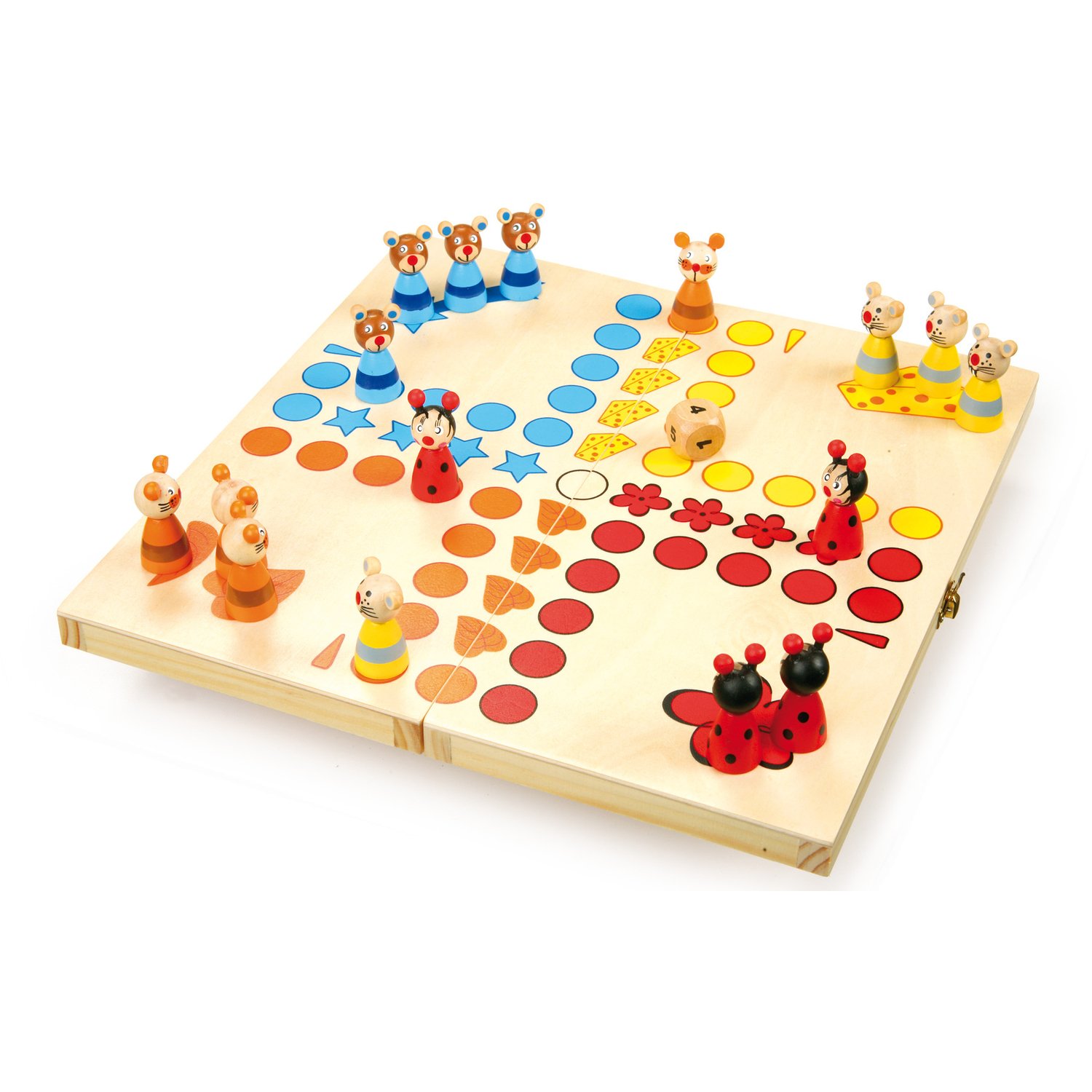 small foot Ludo Animali gioco da tavolo legno 4 giocatori