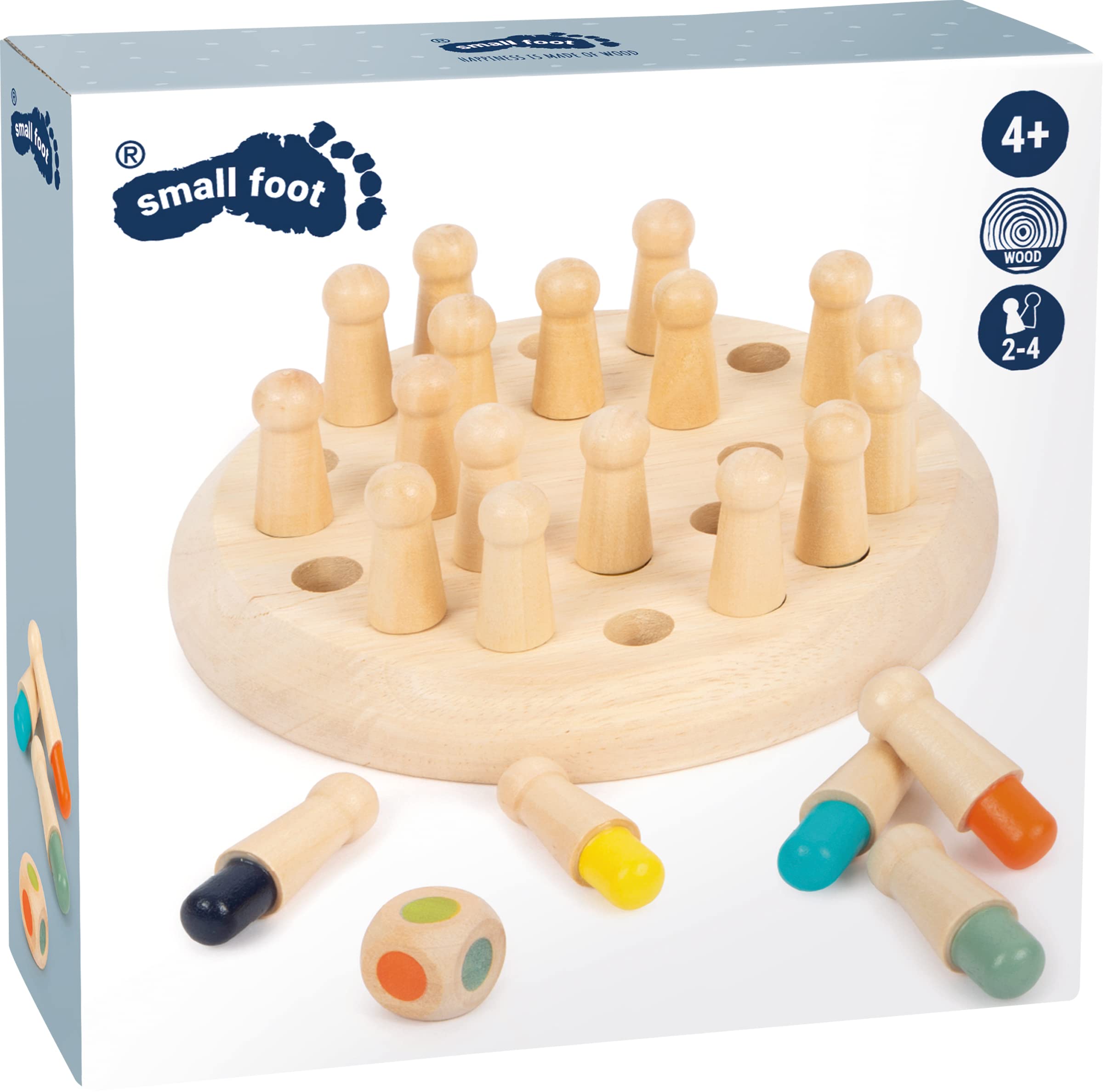 smallfoot Memo Memo dei Colori memory legno 24 pezzi con dado
