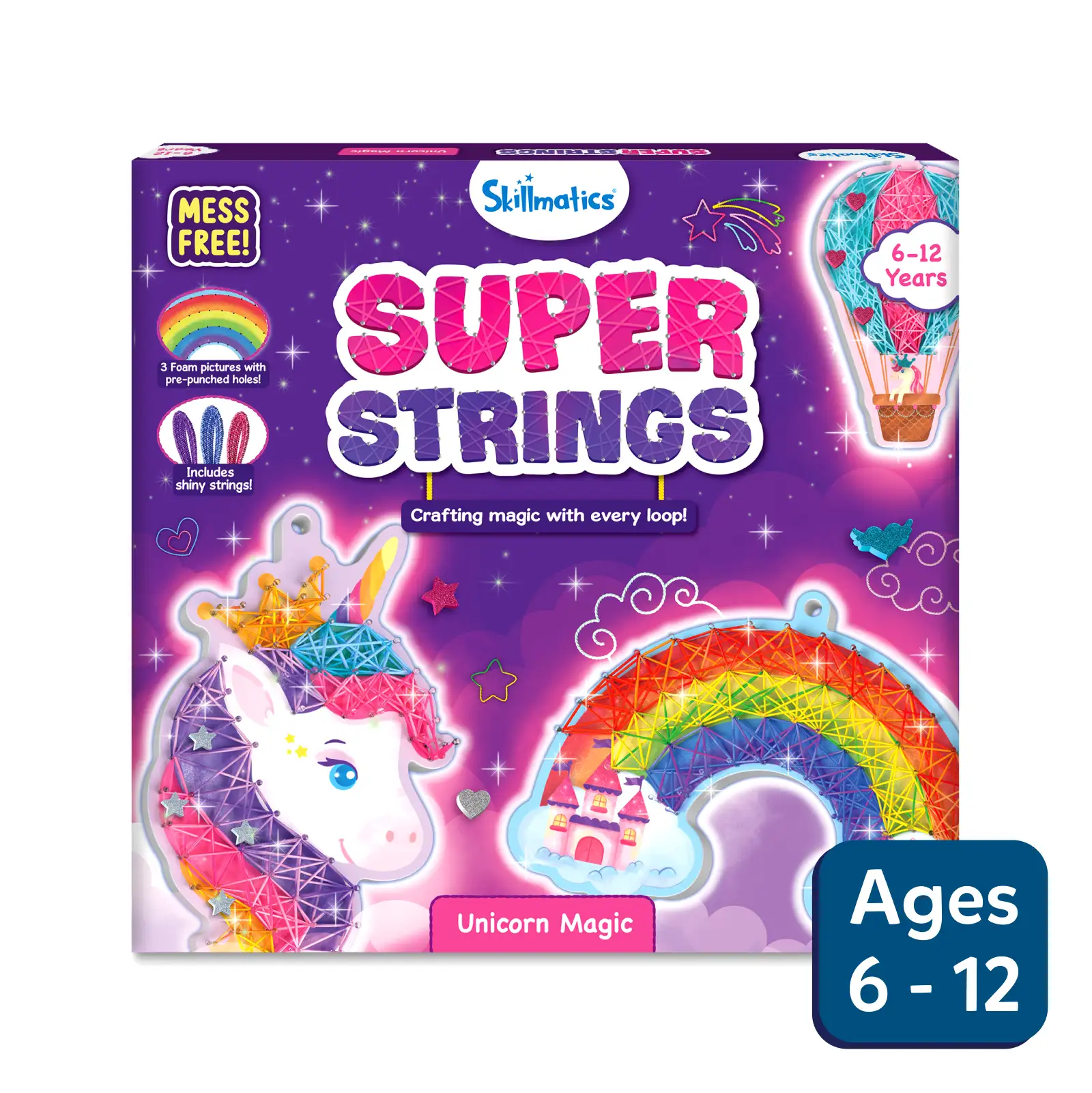 Skillmatics Super Strings Unicorn Magic string art 6-12 anni