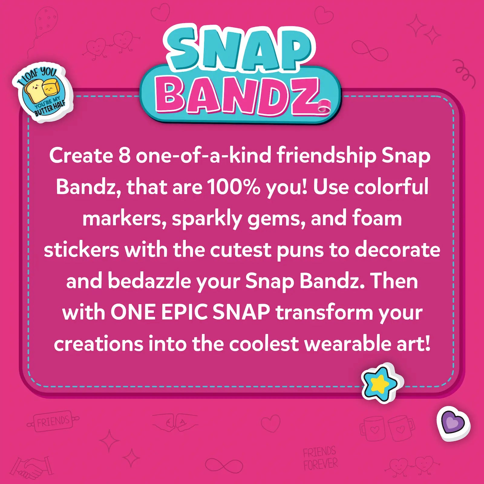 Skillmatics Snap Bandz Friendship Bands kit braccialetti