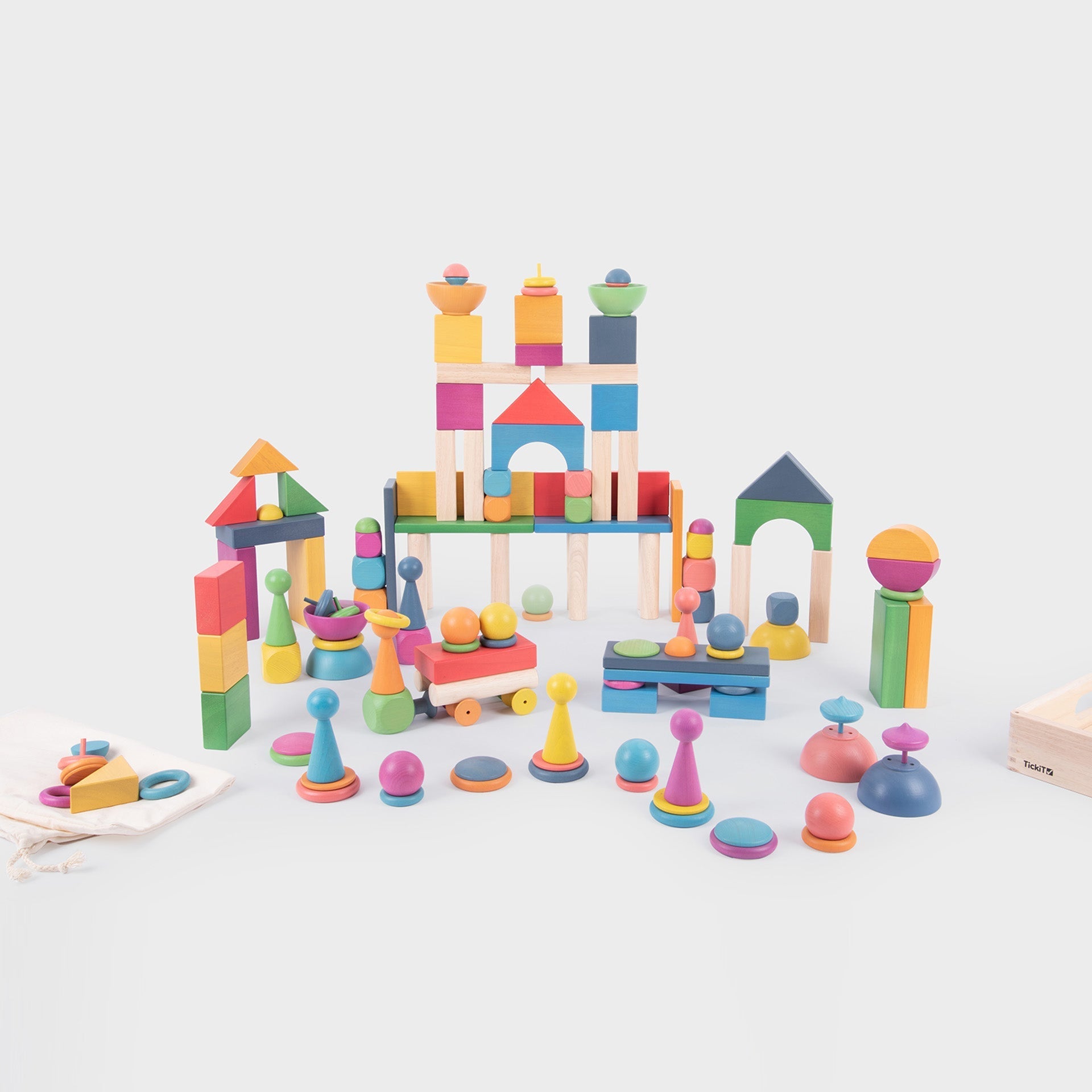 Tickit Rainbow Wooden super set 84 pezzi + vassoio