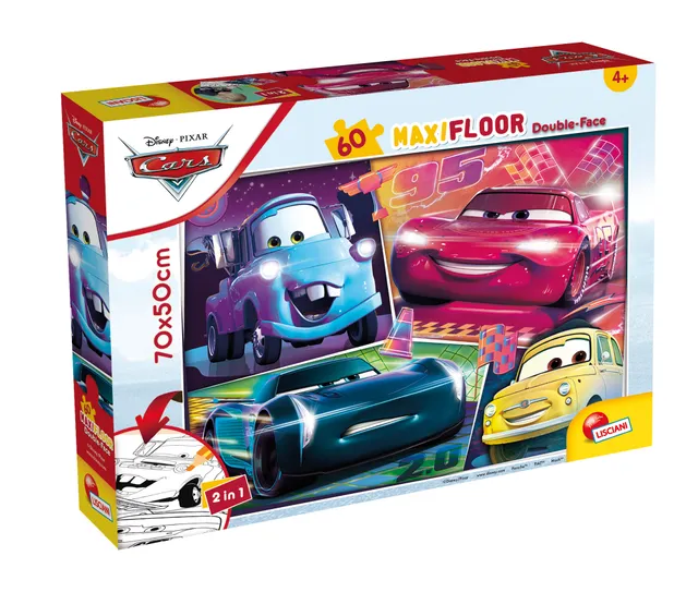 Lisciani Disney Maxi Floor 60 Cars 3 puzzle double-face da colorare