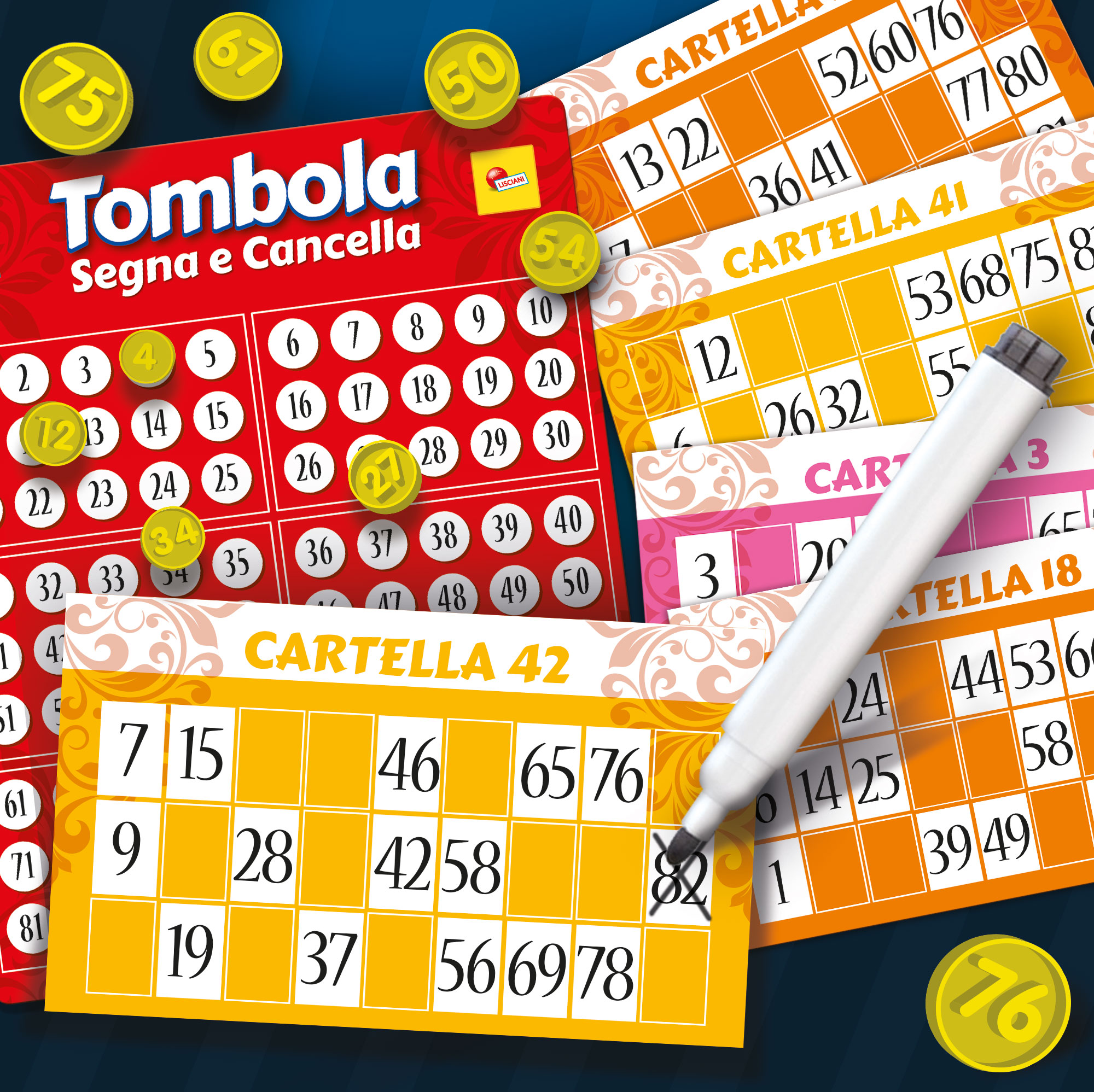 Lisciani Ludoteca Tombola Segna e Cancella 48 cartelle gioco