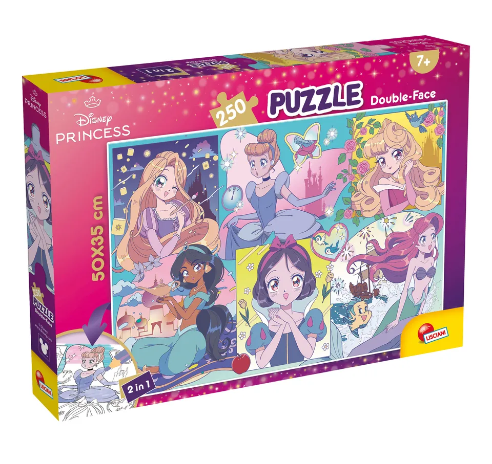 Lisciani Disney Plus 250 Princess Manga puzzle 250 pezzi colorabile