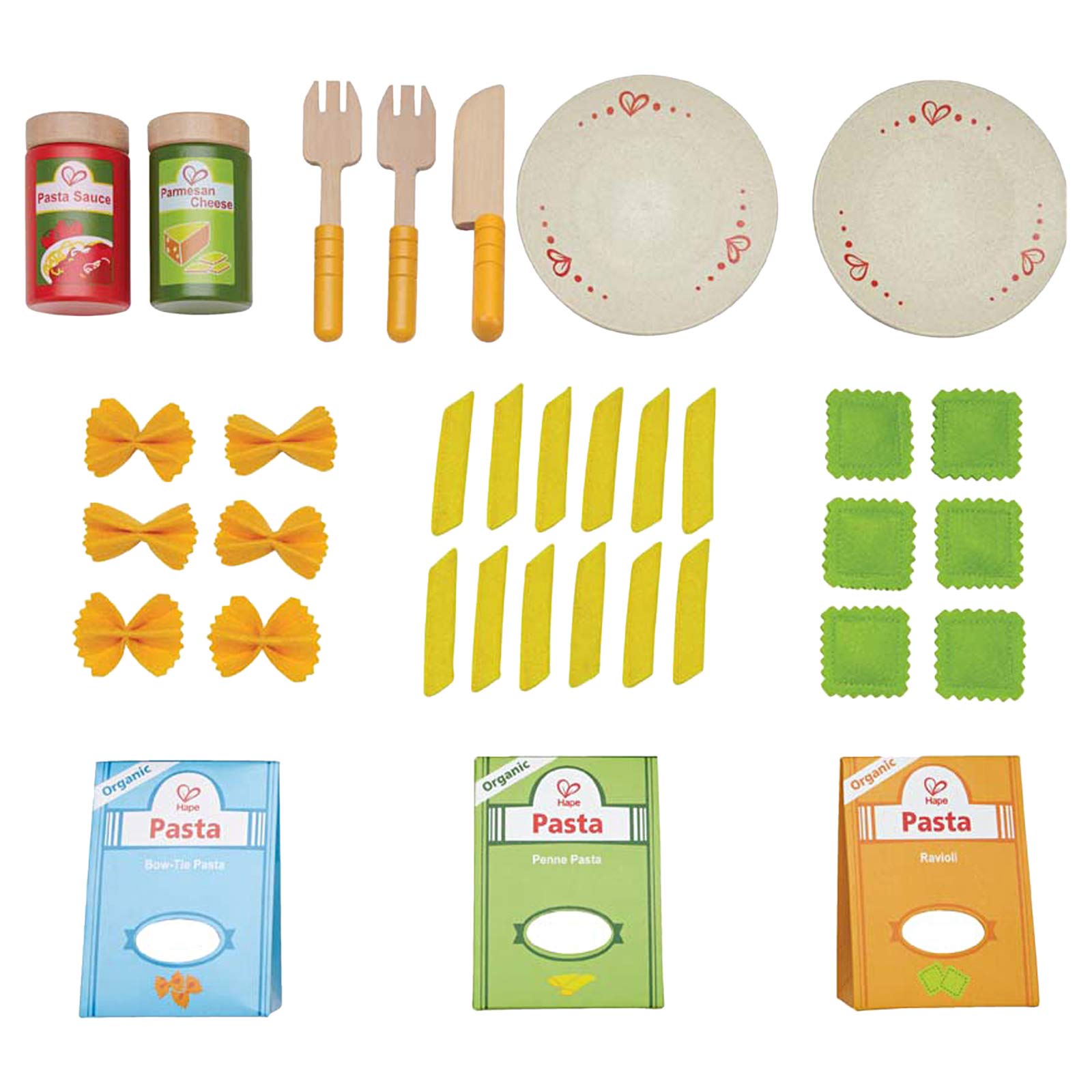 Hape E3125 Pasta e Condimenti set cucina bambini 3 anni