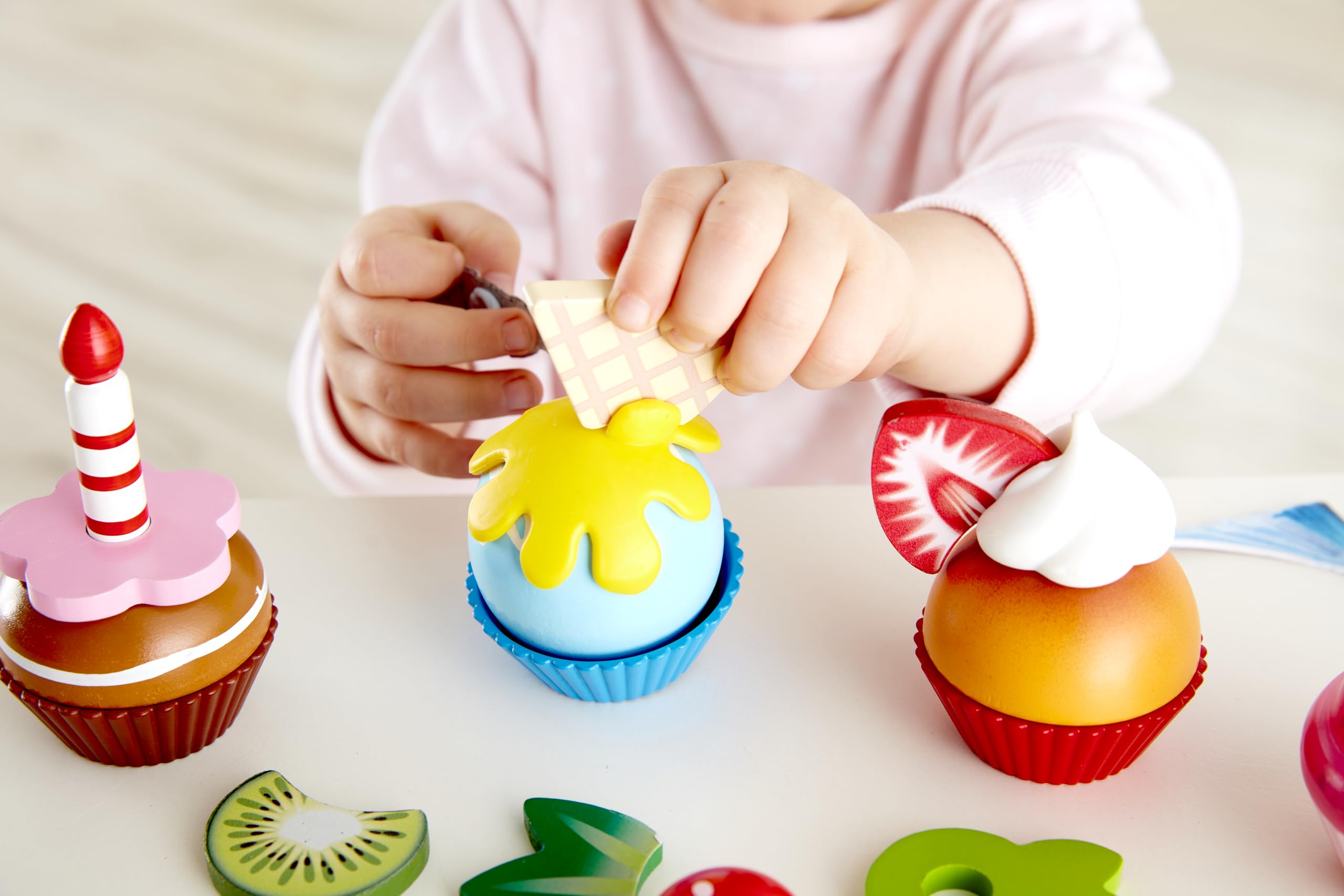 Hape Cupcake set 4 dolcetti giocattolo con topper
