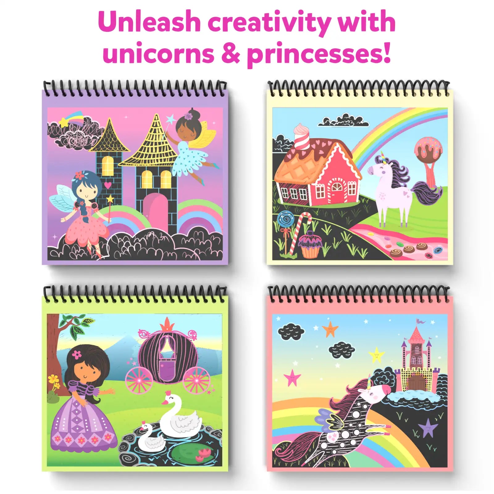 Skillmatics Magical Unicorns Princesses gratta disegna 3+