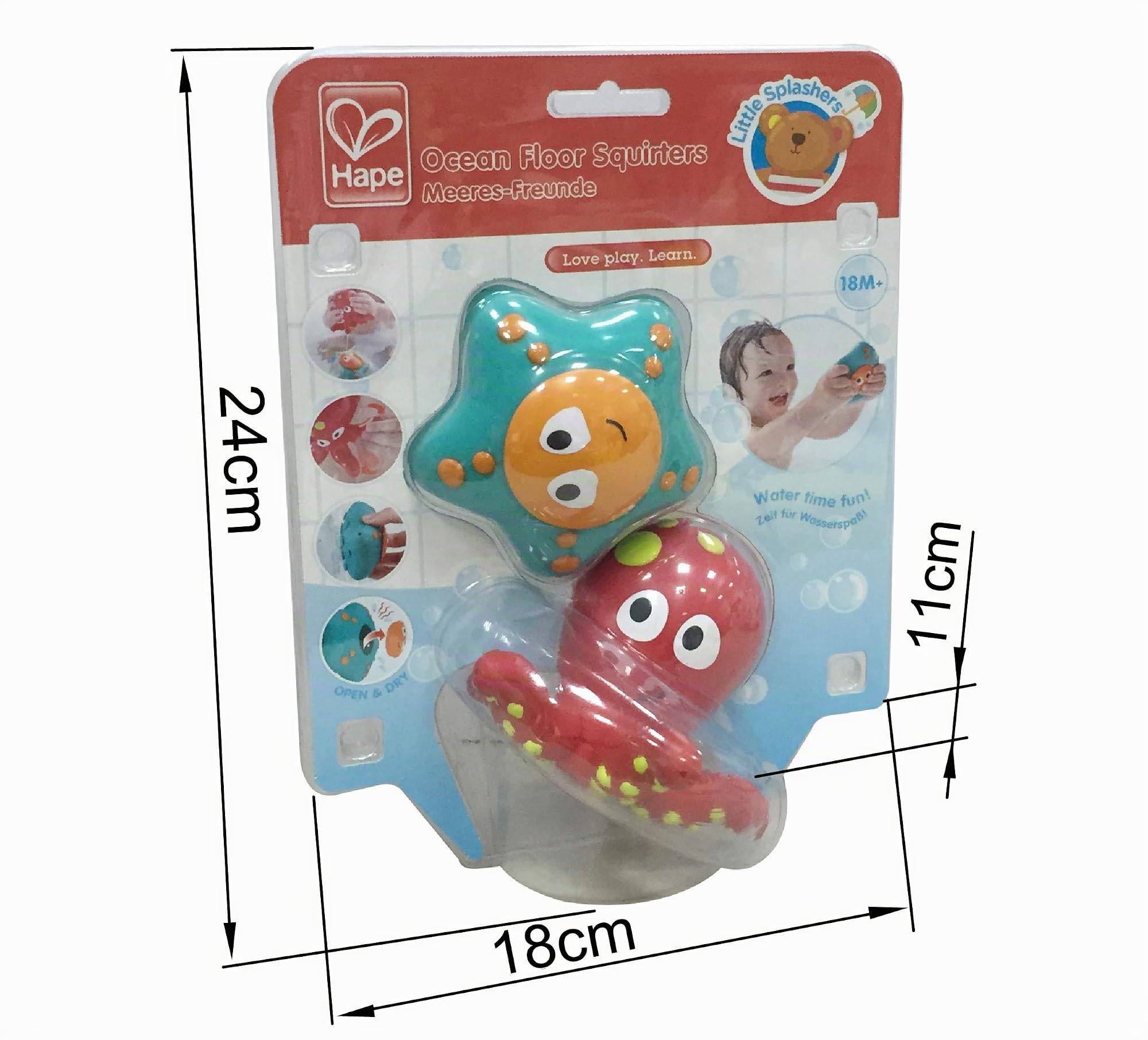 Hape Fondo Oceanico spruzzini bagnetto polpo e stella 2 pezzi