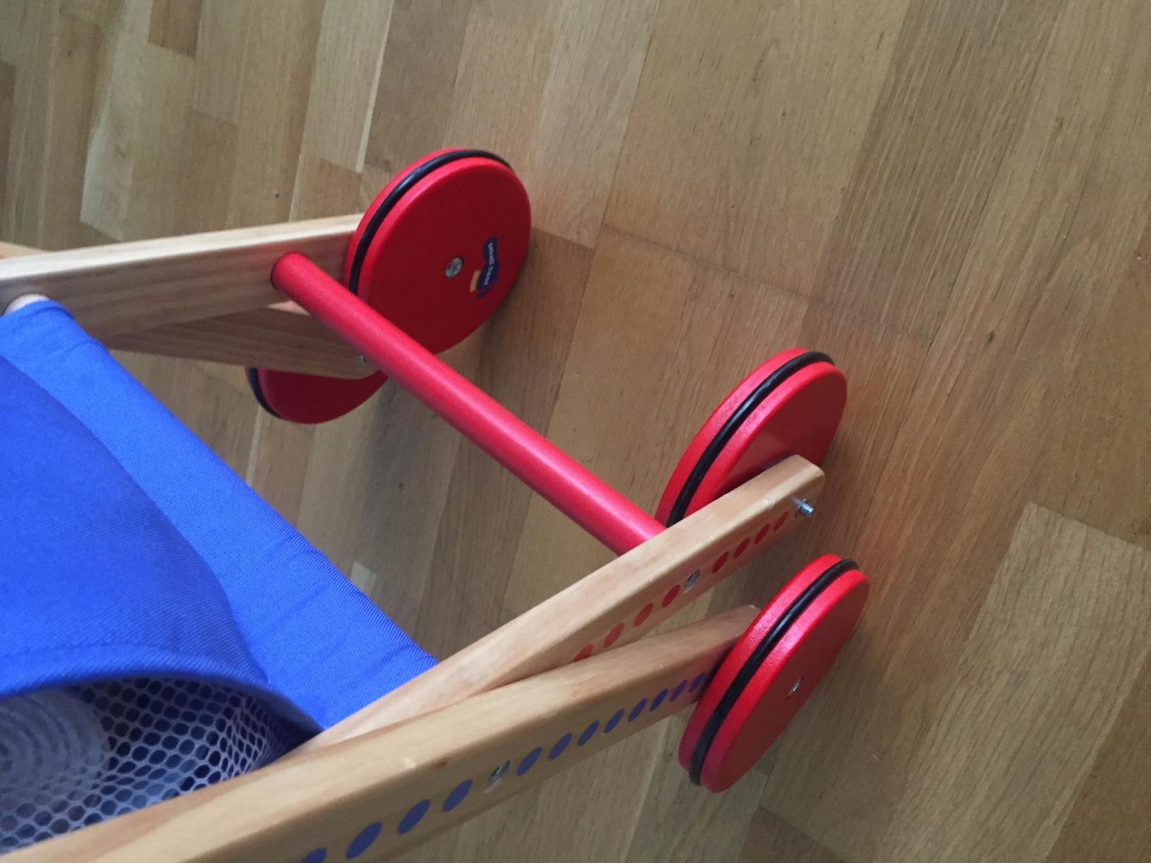 smallfoot 10428 carrello spesa pieghevole legno blu