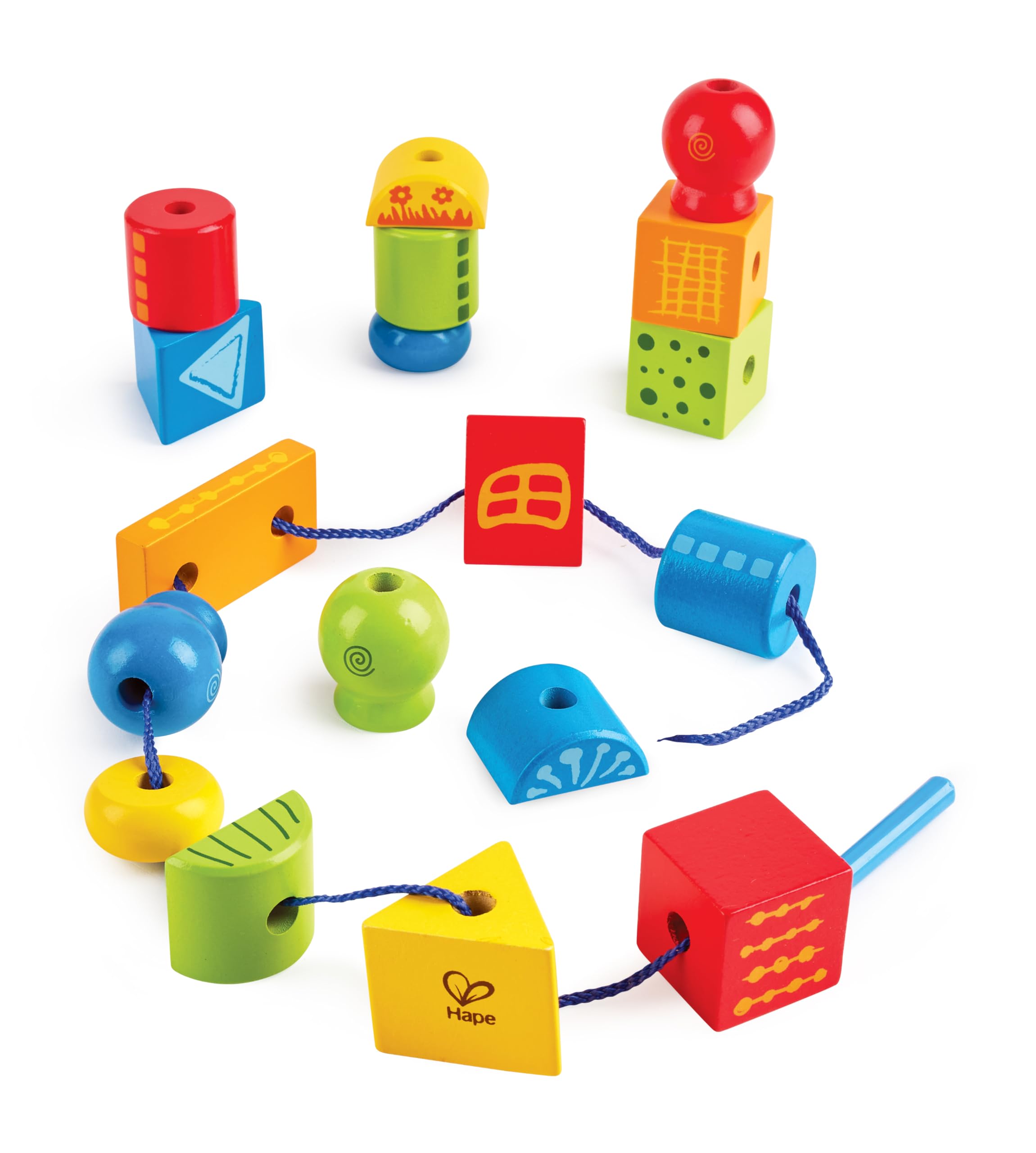 Hape forme da infilare blocchi legno 32 pezzi 3 anni