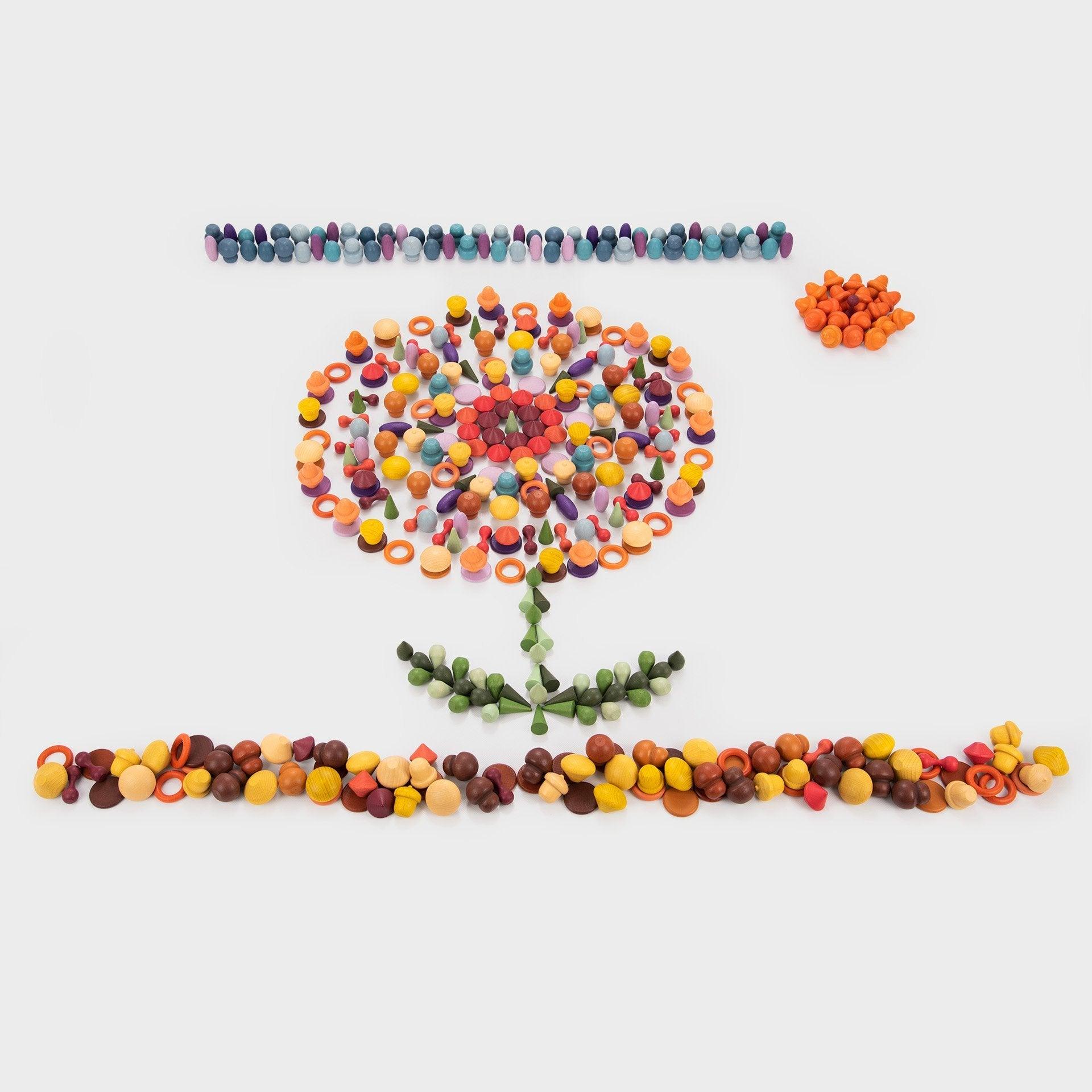 Tickit Wooden Treasures Super Set + Wooden Sorting Tray 14-Way loose parts 421 pezzi