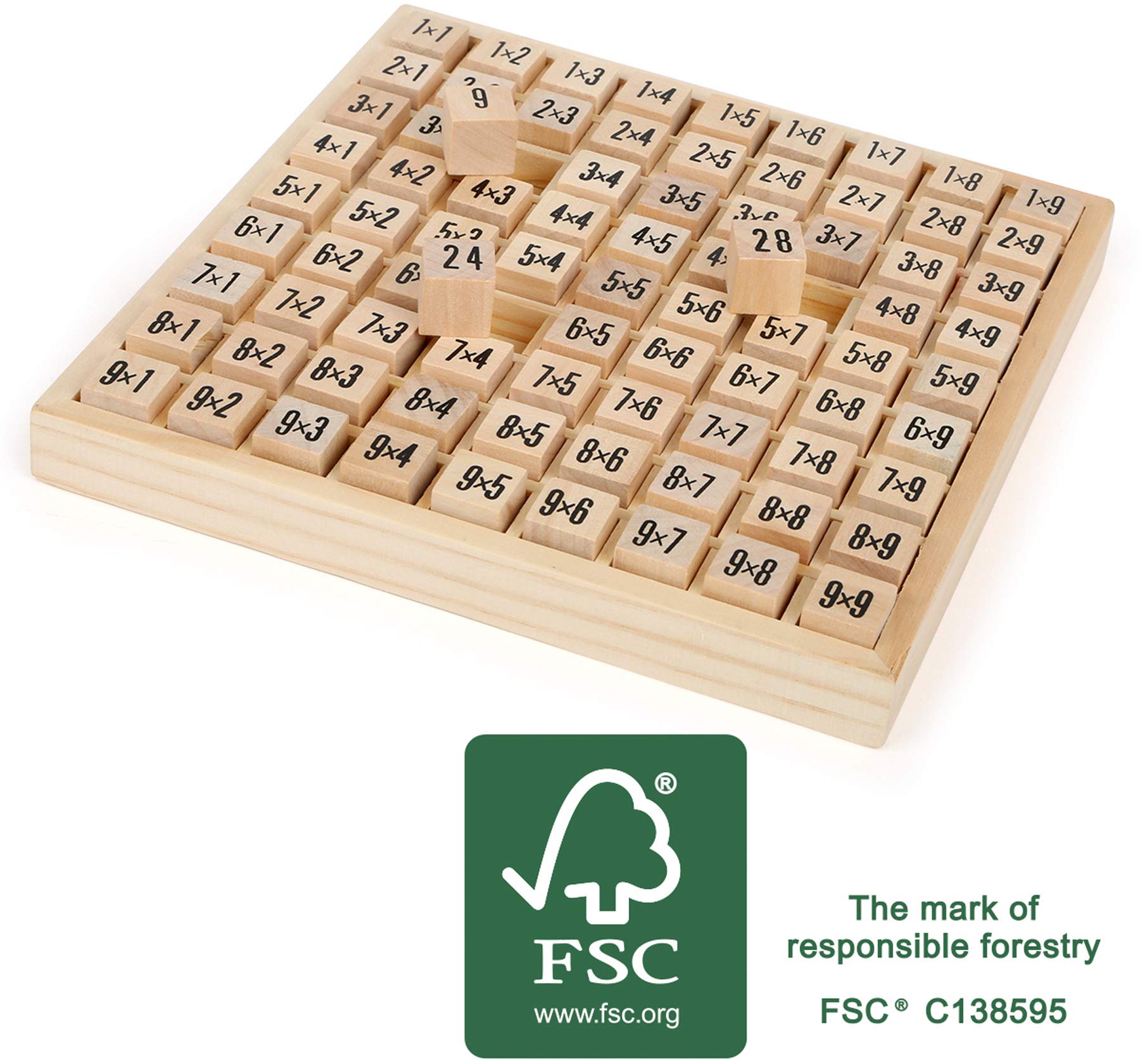 small foot 7583 impara tabelline gioco legno 81 dadi
