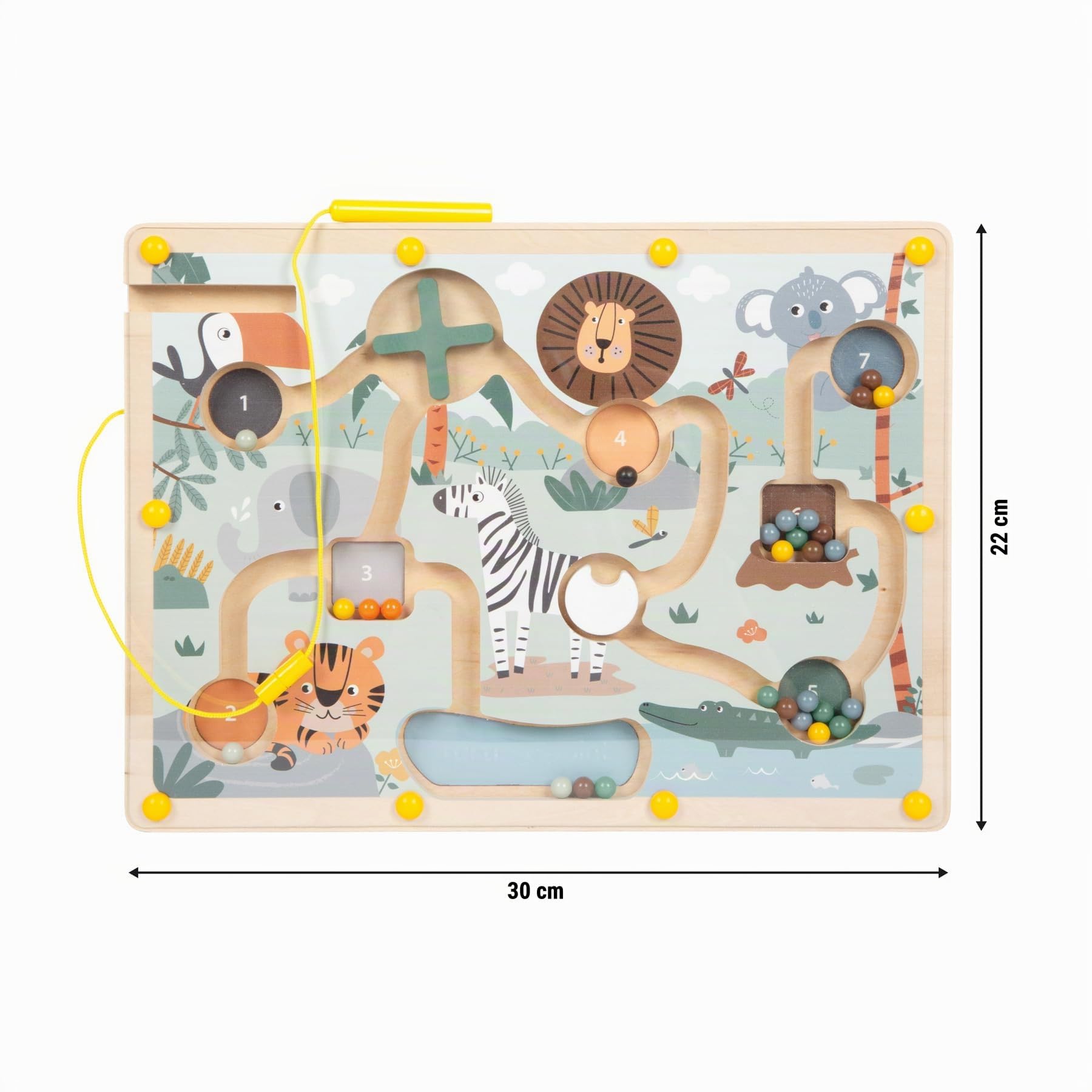 smallfoot Safari labirinto magnetico in legno con penna