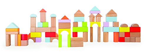 Small Foot 10338 mattoncini costruzioni legno 75 pezzi colorati