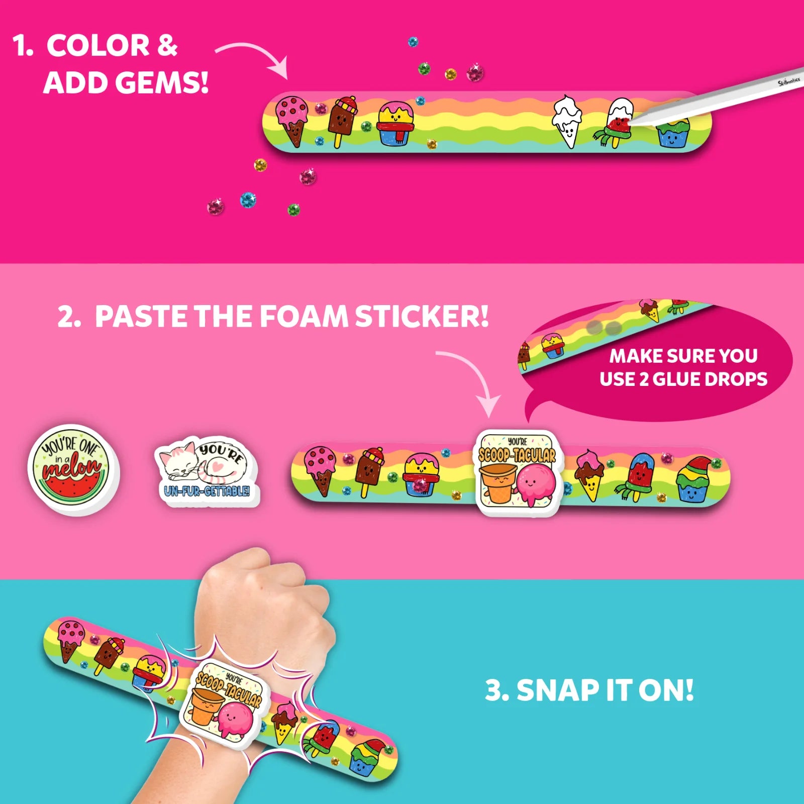 Skillmatics Snap Bandz Friendship Bands kit braccialetti