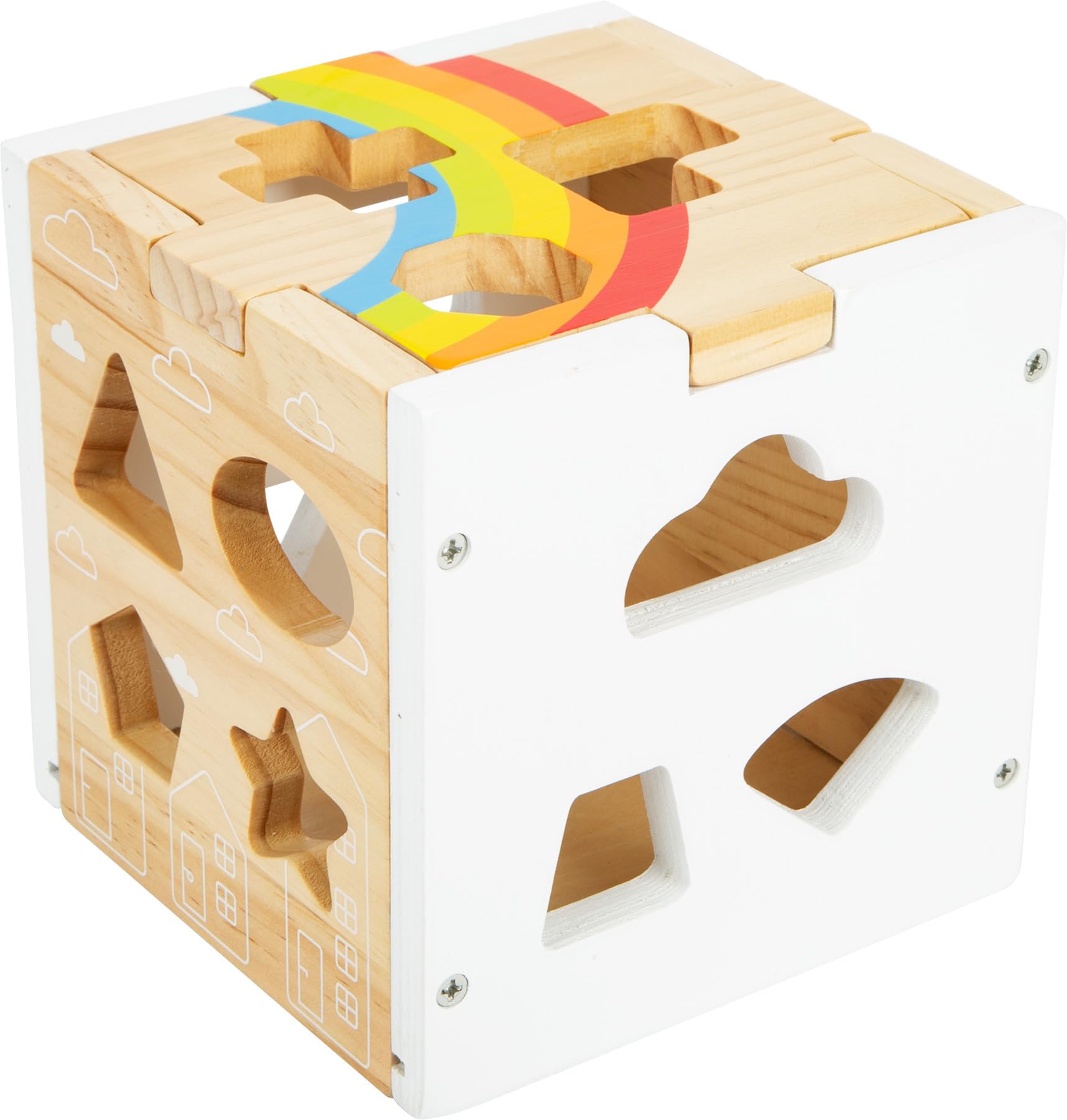 Smallfoot 11777 dado incastro arcobaleno legno 13 pezzi 12 mesi