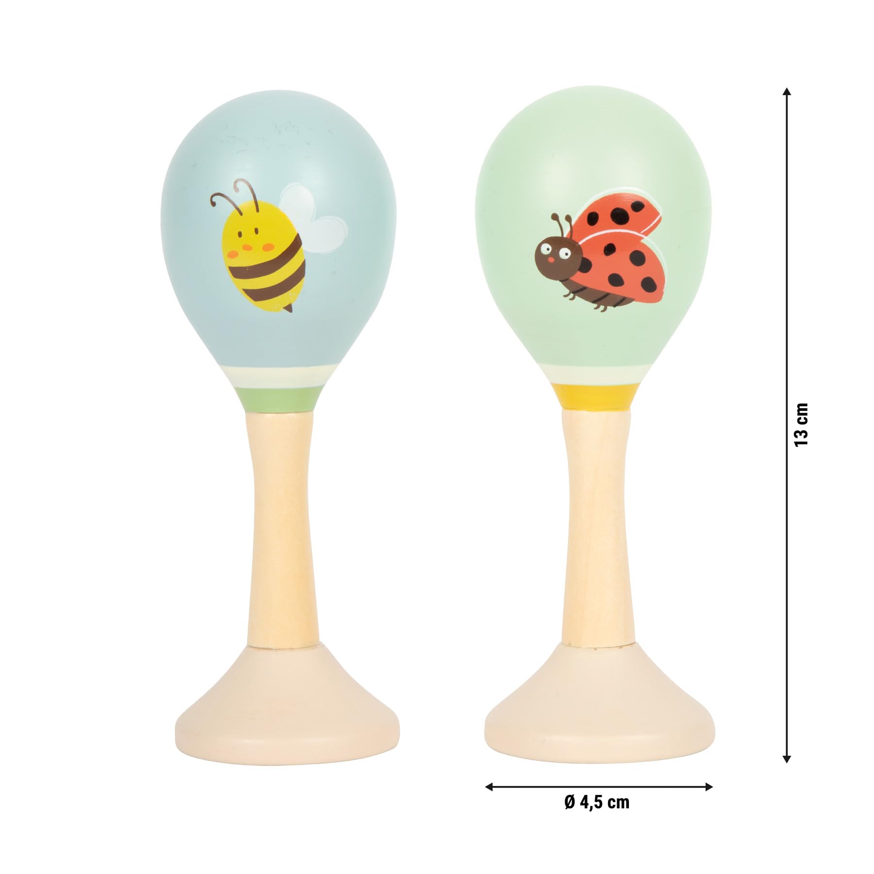 smallfoot Piccoli Amici 12726 maracas legno 2 pezzi animali