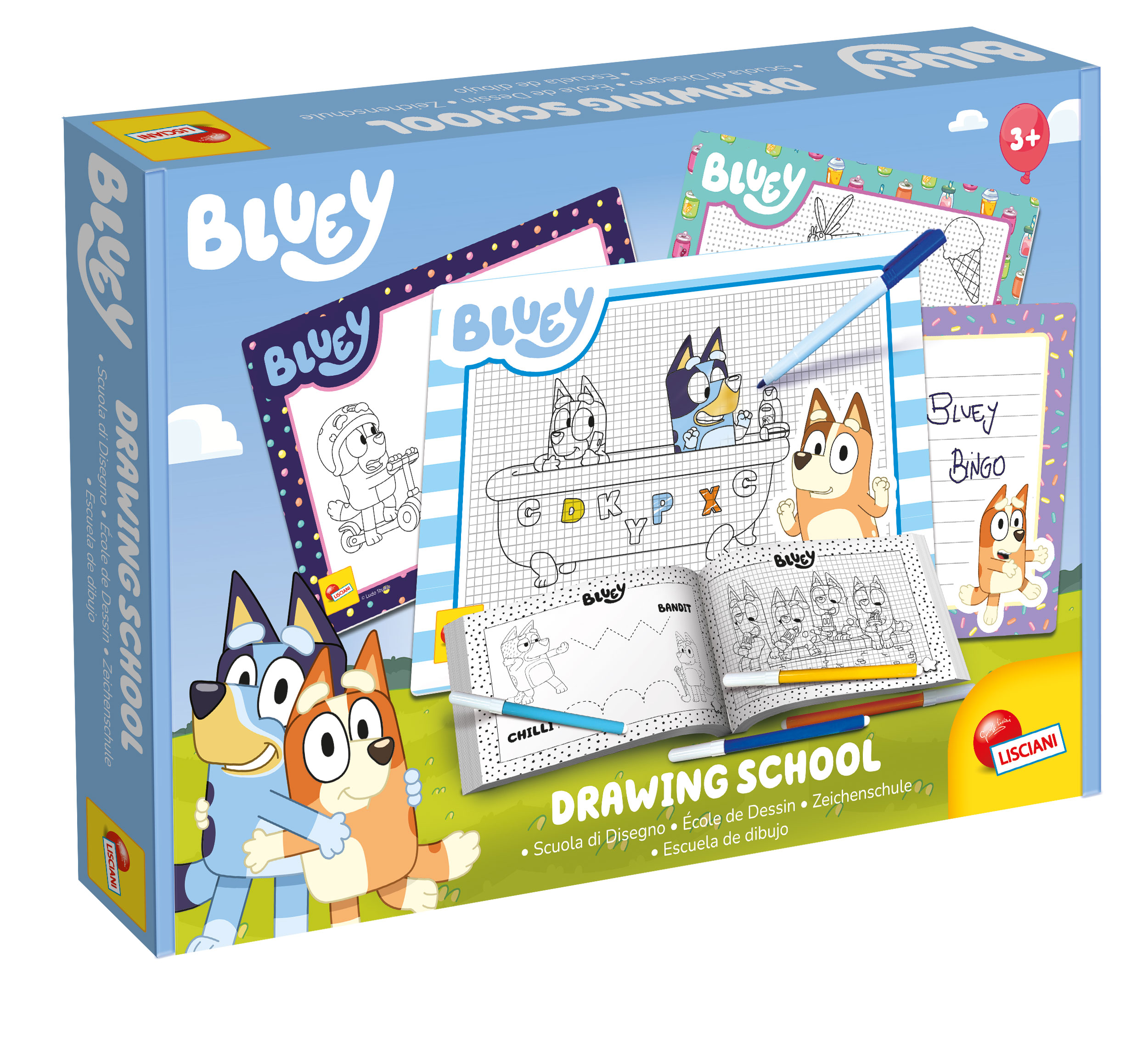 Bluey Drawing School kit disegno bambini con lavagnette
