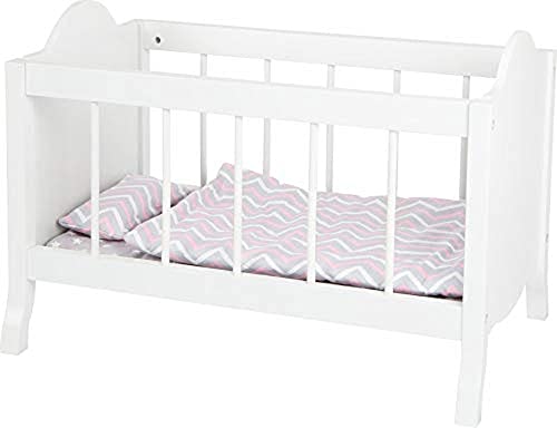 smallfoot lettino per bambole in legno bianco 47 cm