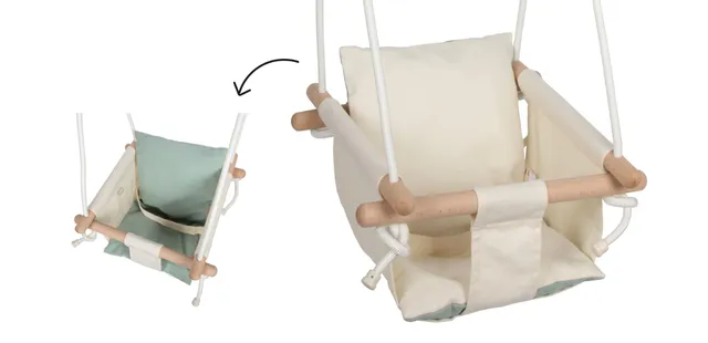 smallfoot 12800 altalena bebè beige con cuscino