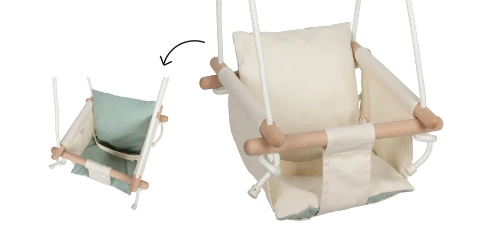 smallfoot 12800 altalena bebè beige con cuscino