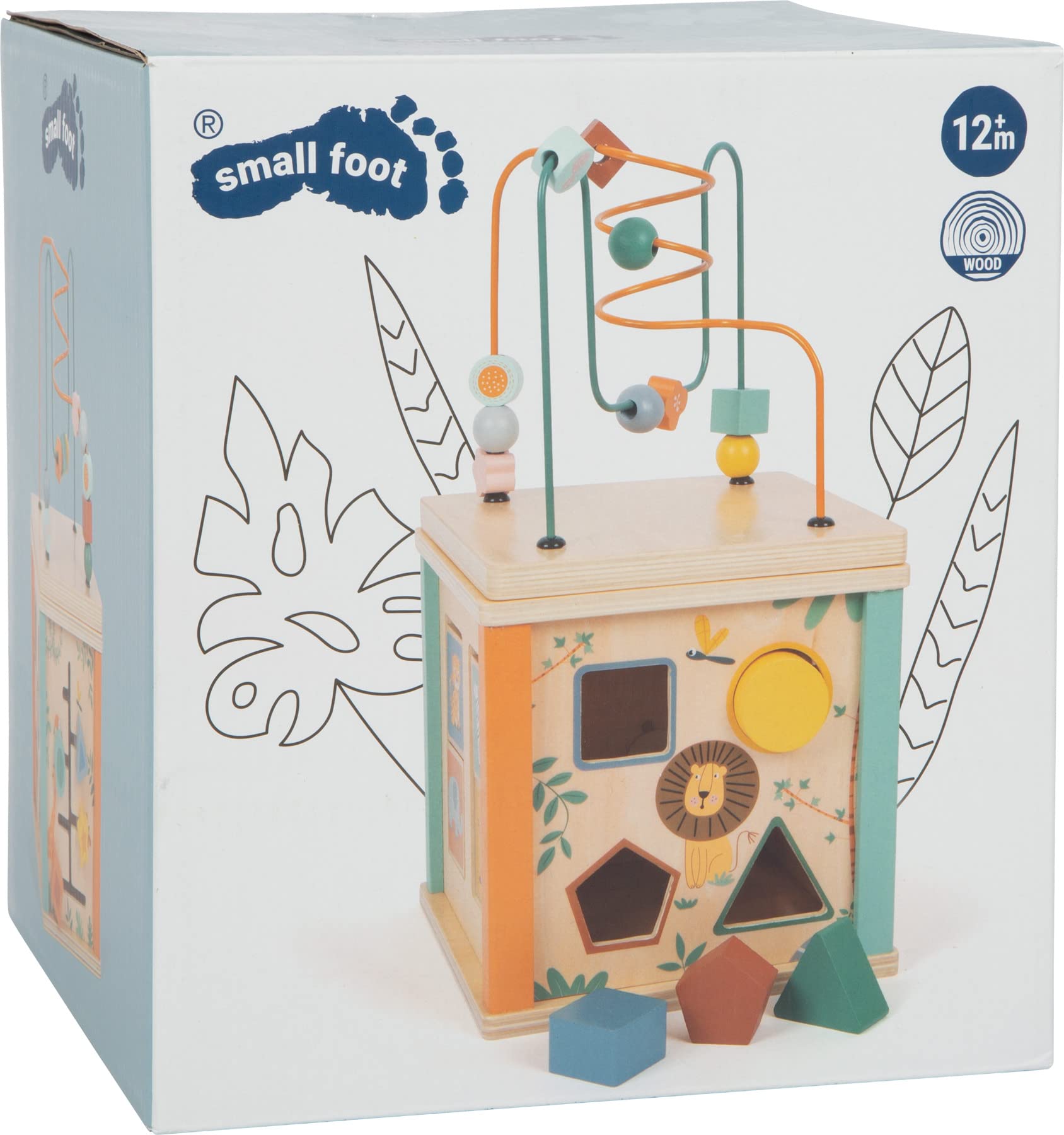 smallfoot Safari 11960 cubo motricità legno da 12 mesi