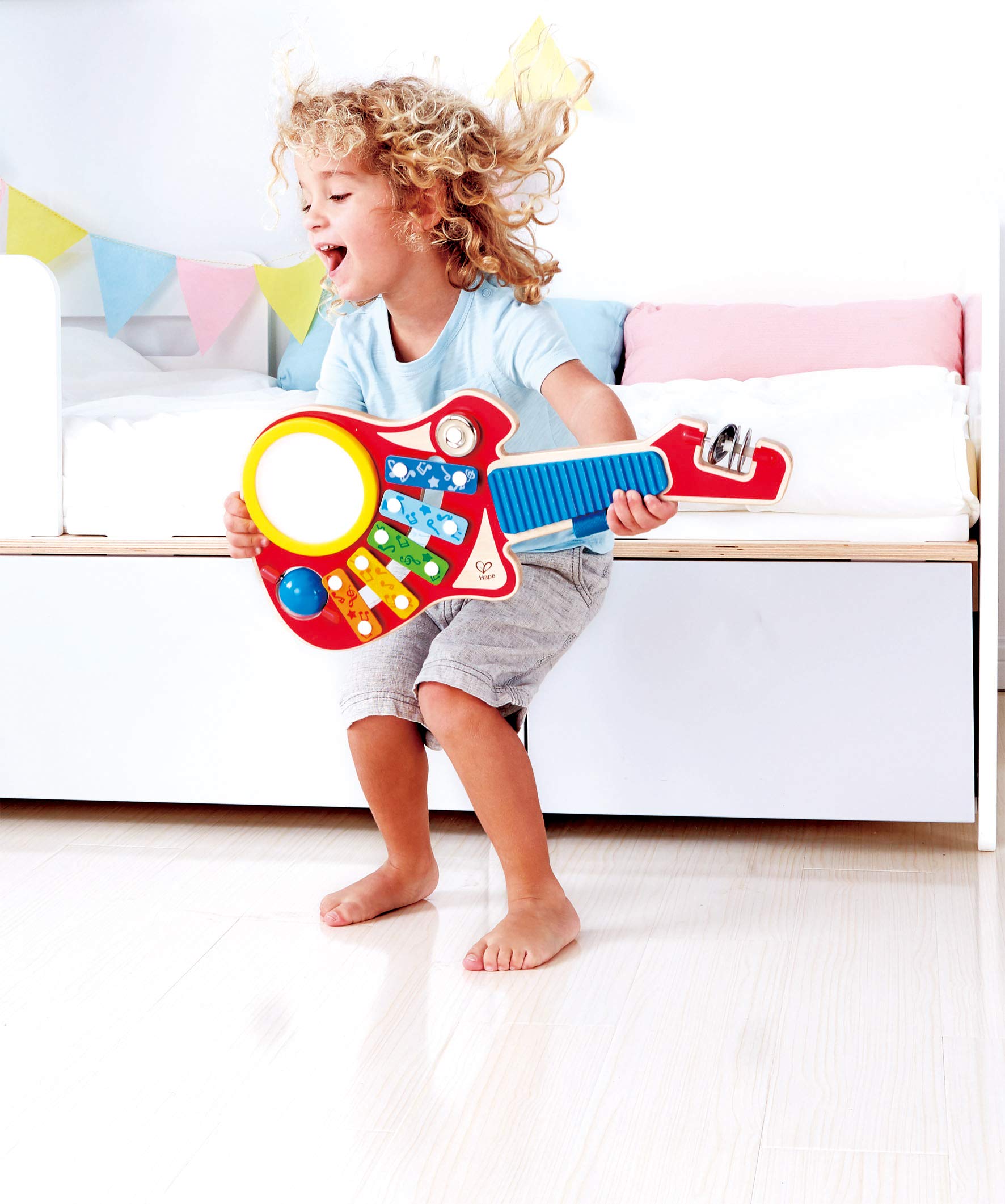 Hape Crea Musica 6 in 1 chitarra giocattolo legno