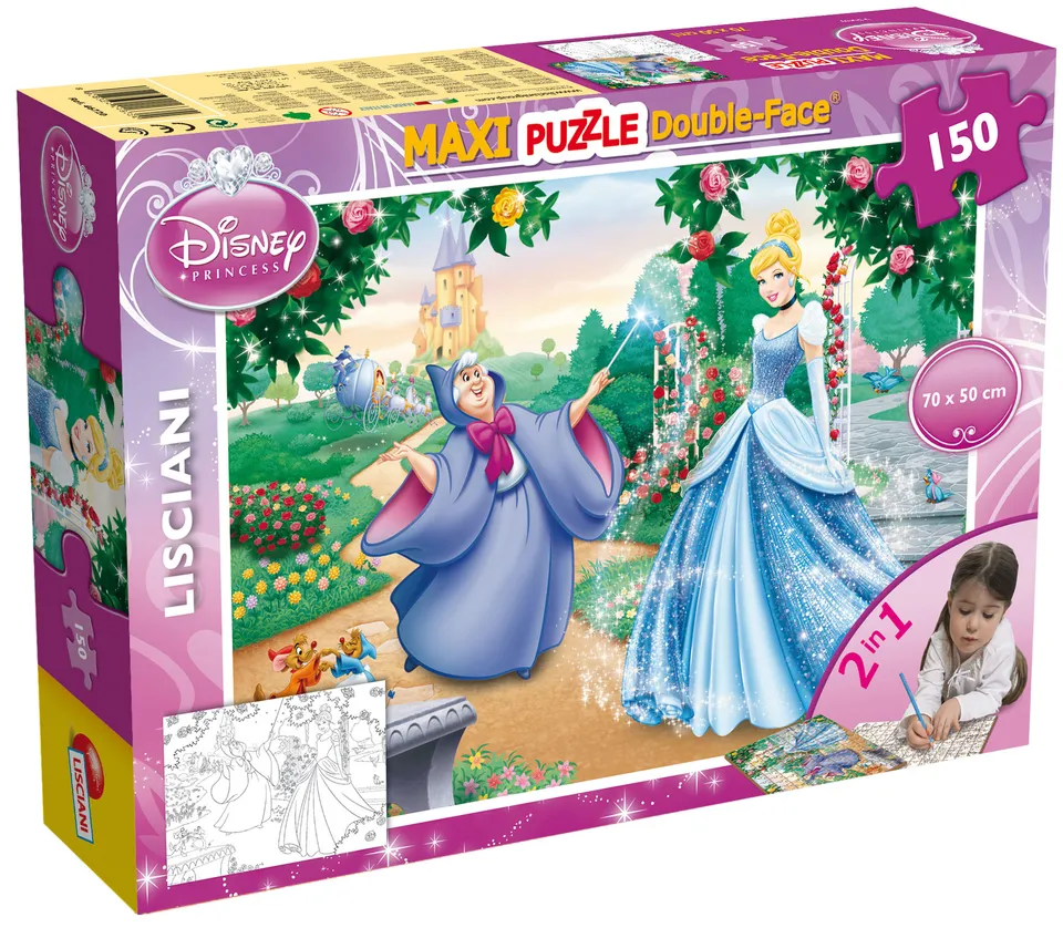Lisciani Disney Maxi Floor 150 Cinderella puzzle bambini bifacciale
