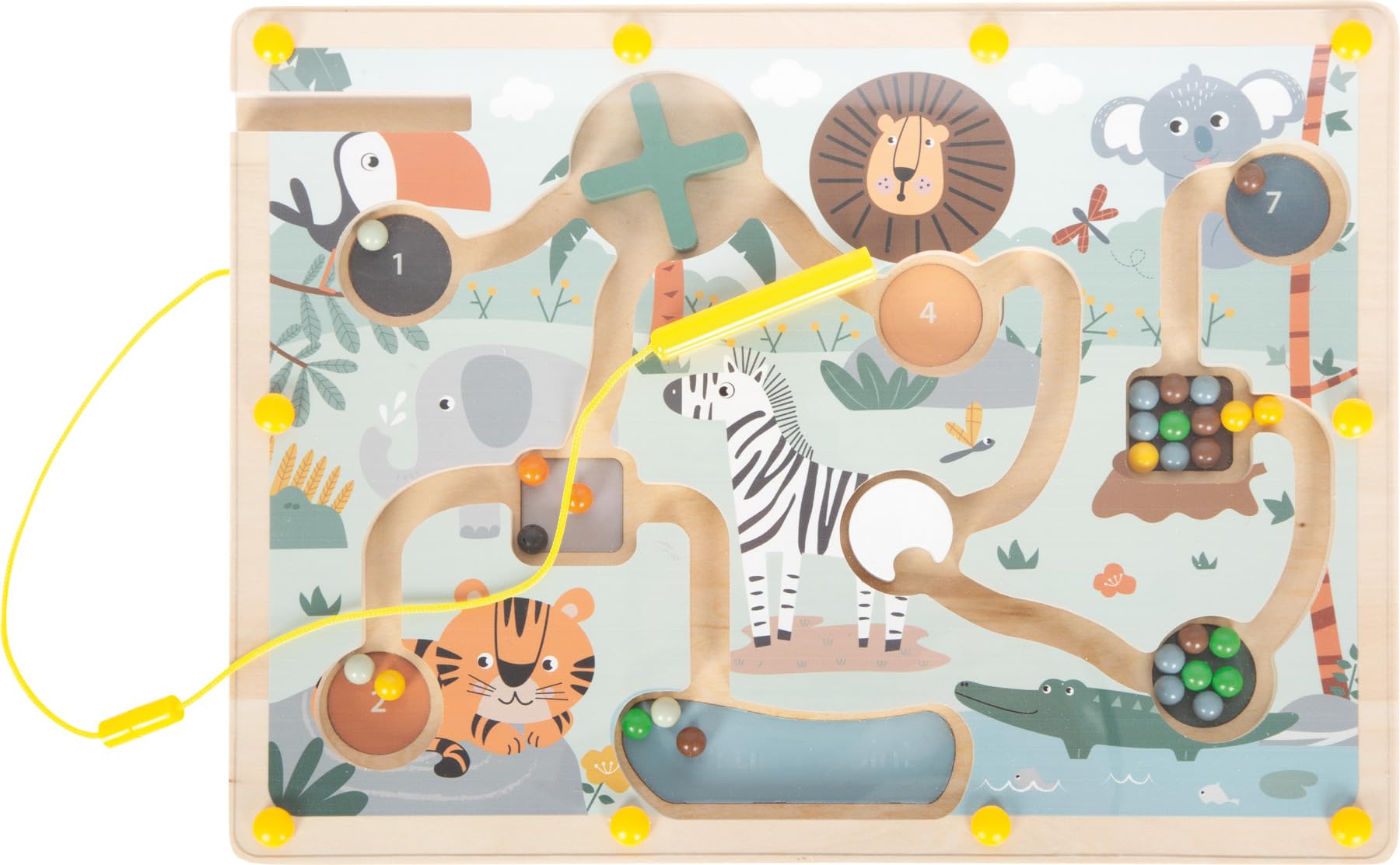 smallfoot Safari labirinto magnetico in legno con penna