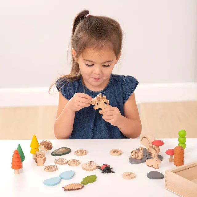Tickit Woodland Trail Set gioco legno bosco con animali scatola