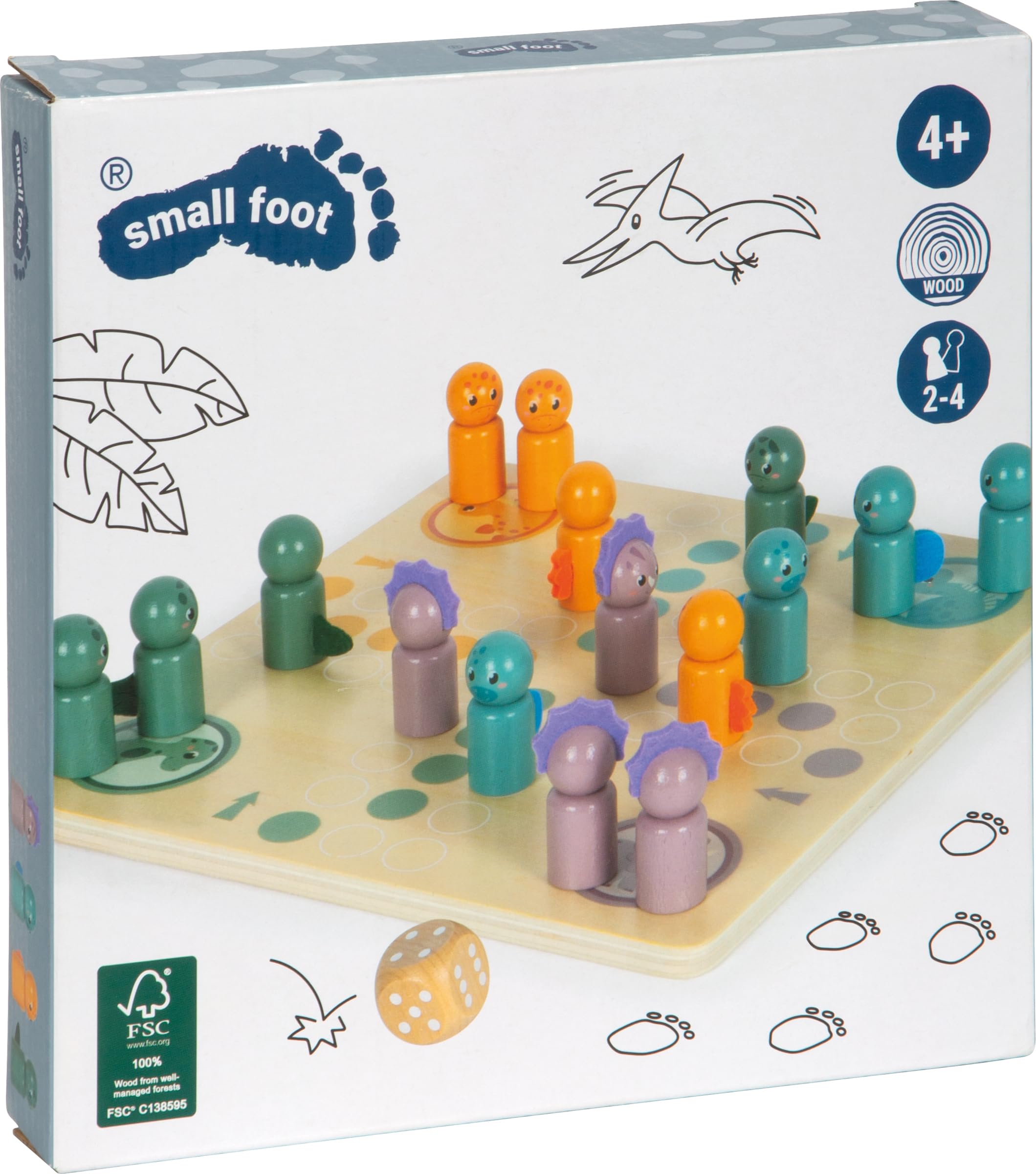 smallfoot Dino ludo gioco in legno 4 giocatori contare