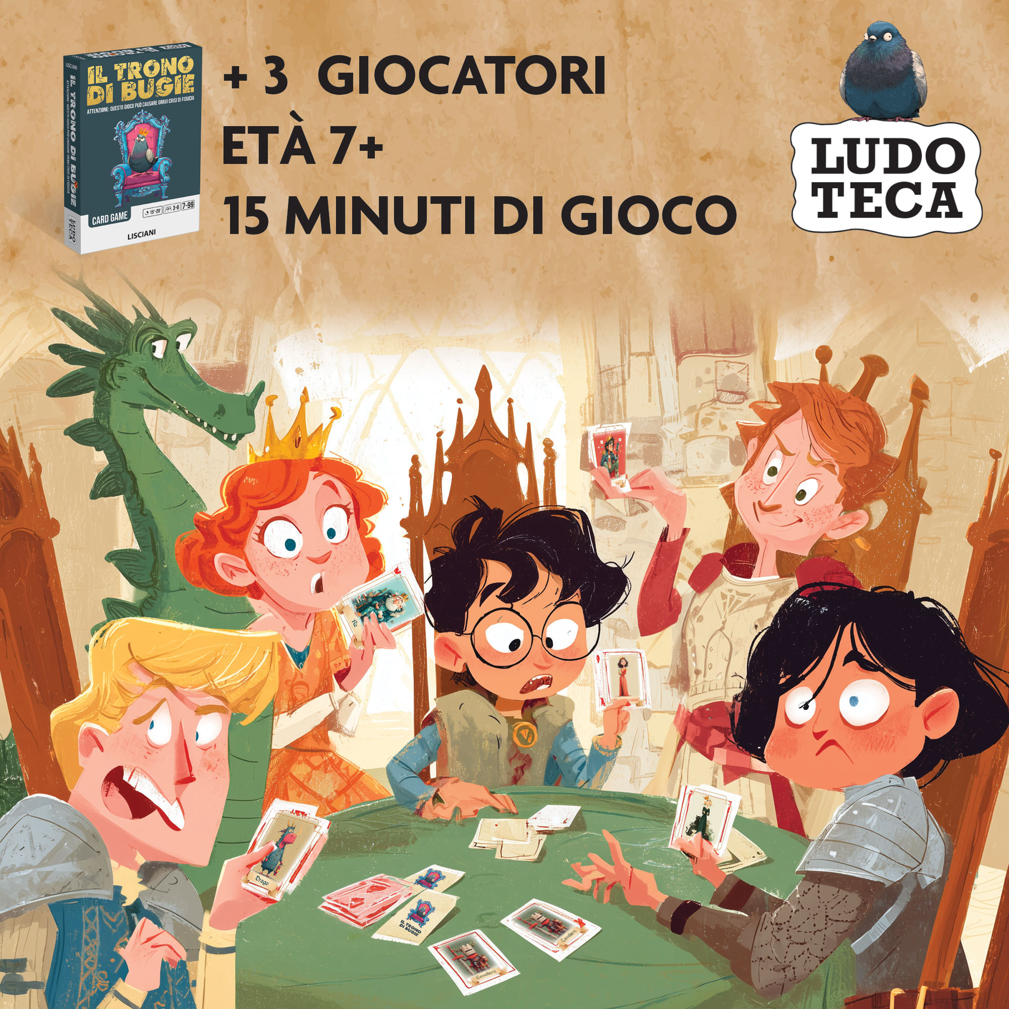 Lisciani Ludoteca Trono di Bugie gioco di carte bluff famiglia