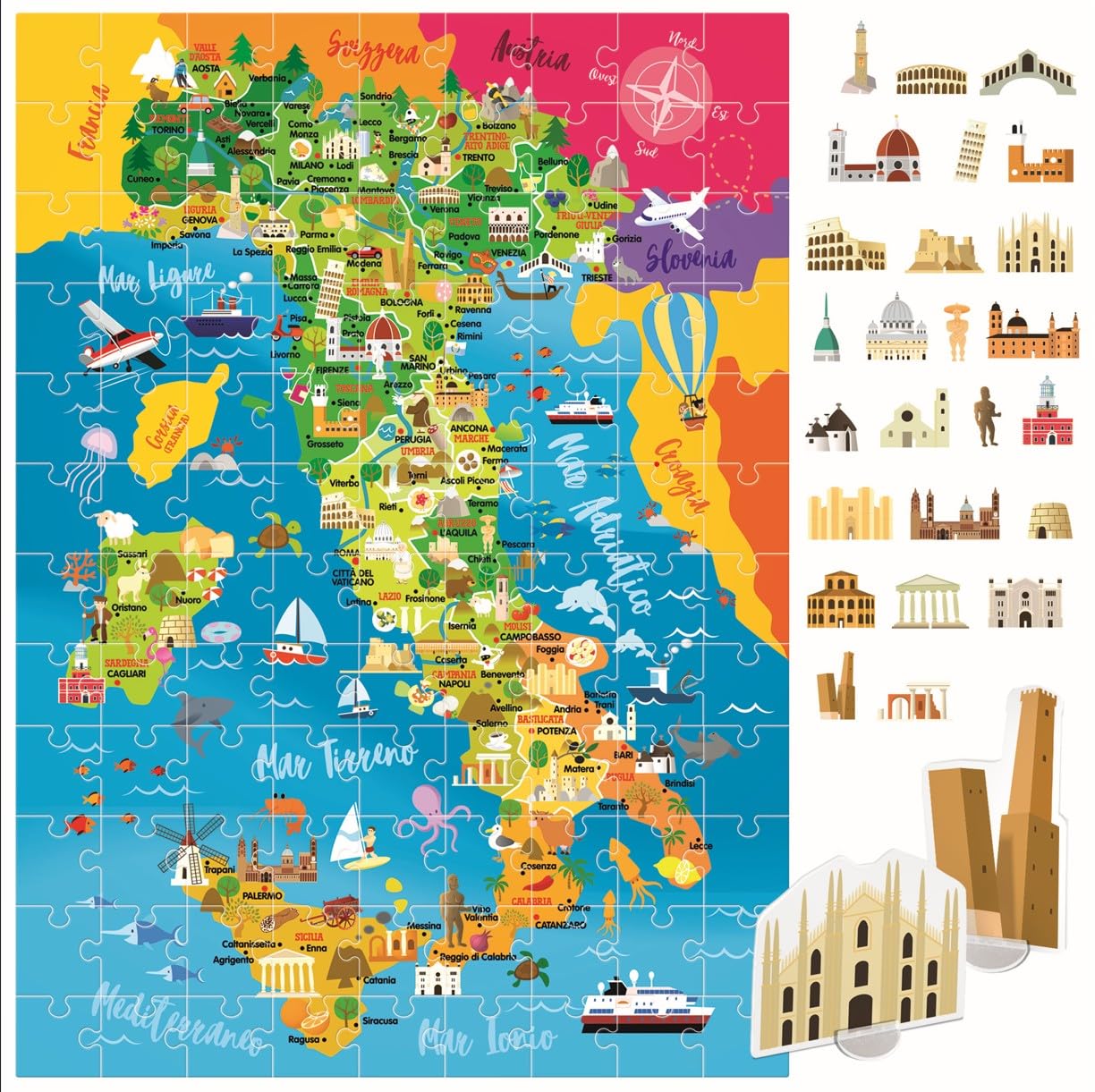 Headu Italia da Scoprire puzzle 108 pezzi 5-10 anni