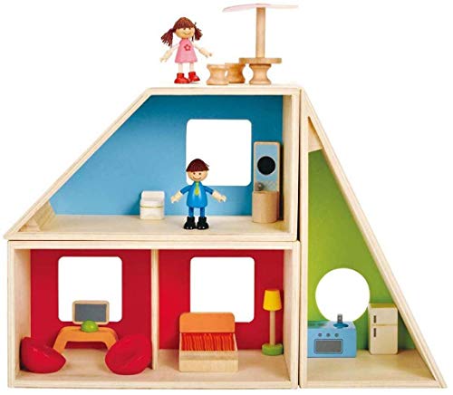 Hape E3404 casa bambole fai da te legno con mobili famiglia