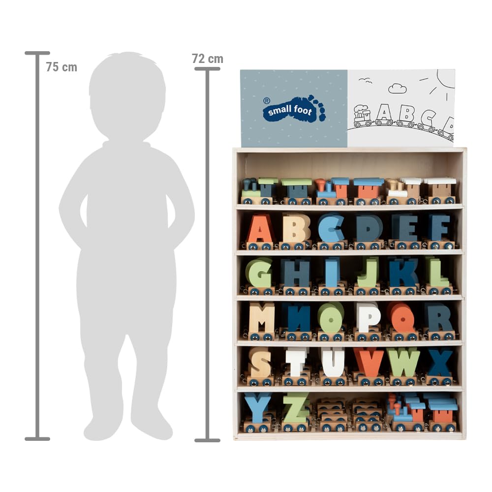 smallfoot Trenino Polare 12597 display legno 180 pezzi lettere