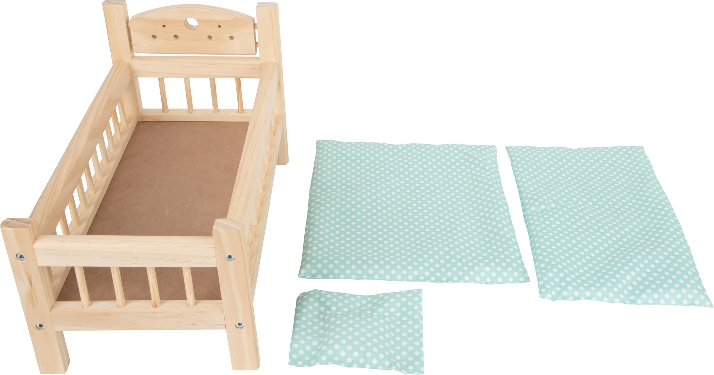 smallfoot 9601 lettino bambole legno con cuscino e coperta